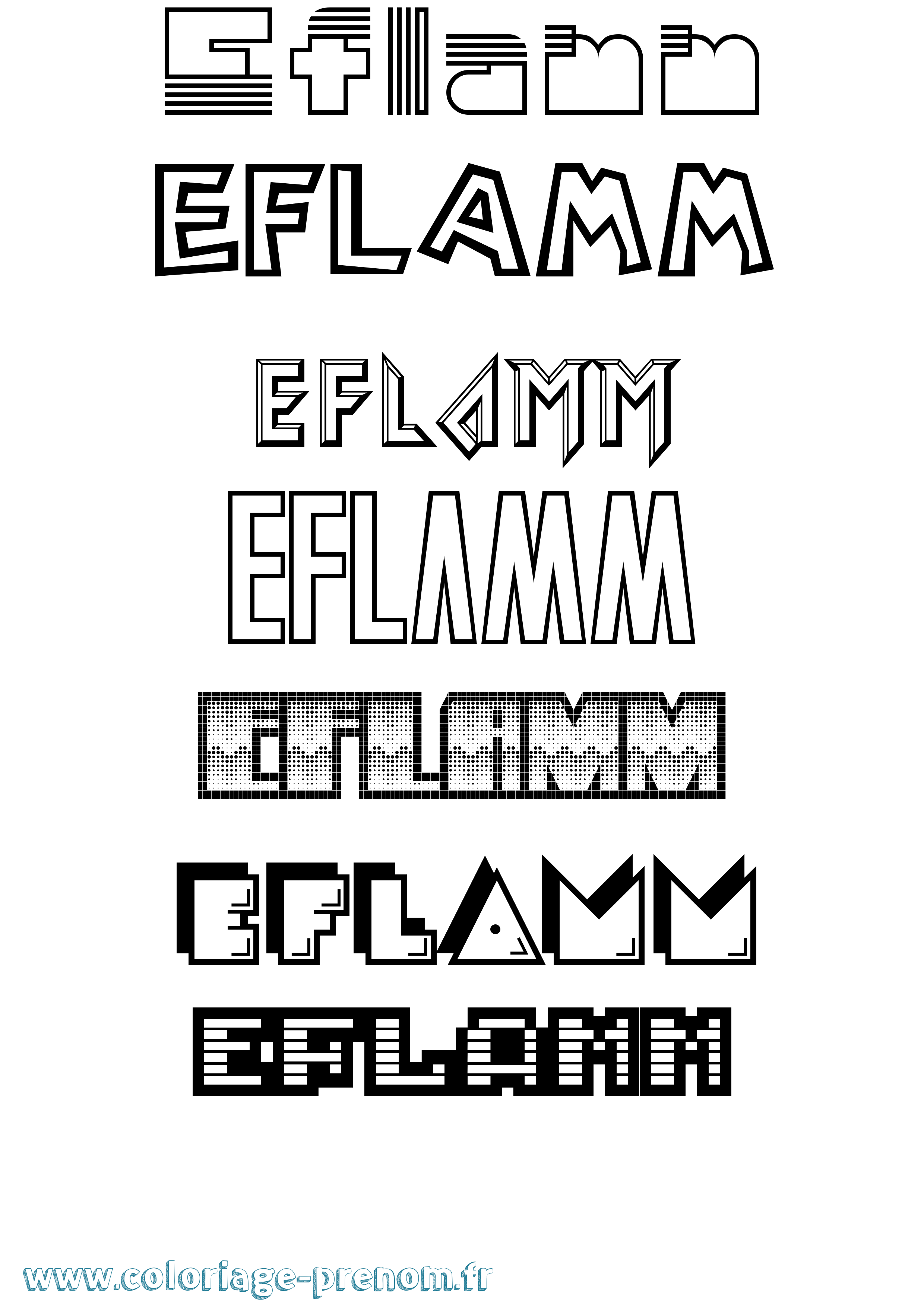 Coloriage Eflamm Jeux Vidéos Coloriage prénom Eflamm Jeux Vidéos