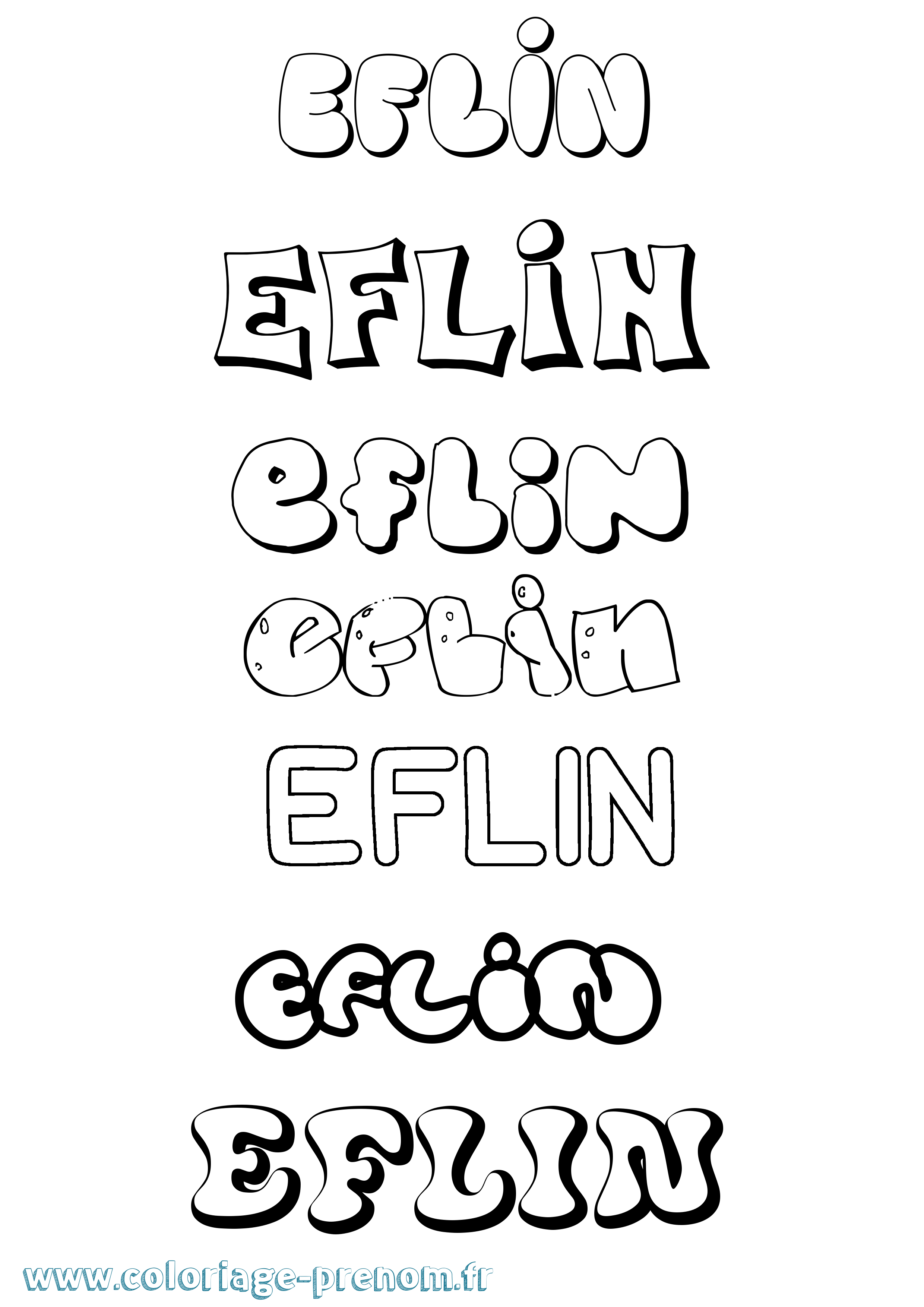 Coloriage Eflin Bubble Coloriage prénom Eflin Bubble