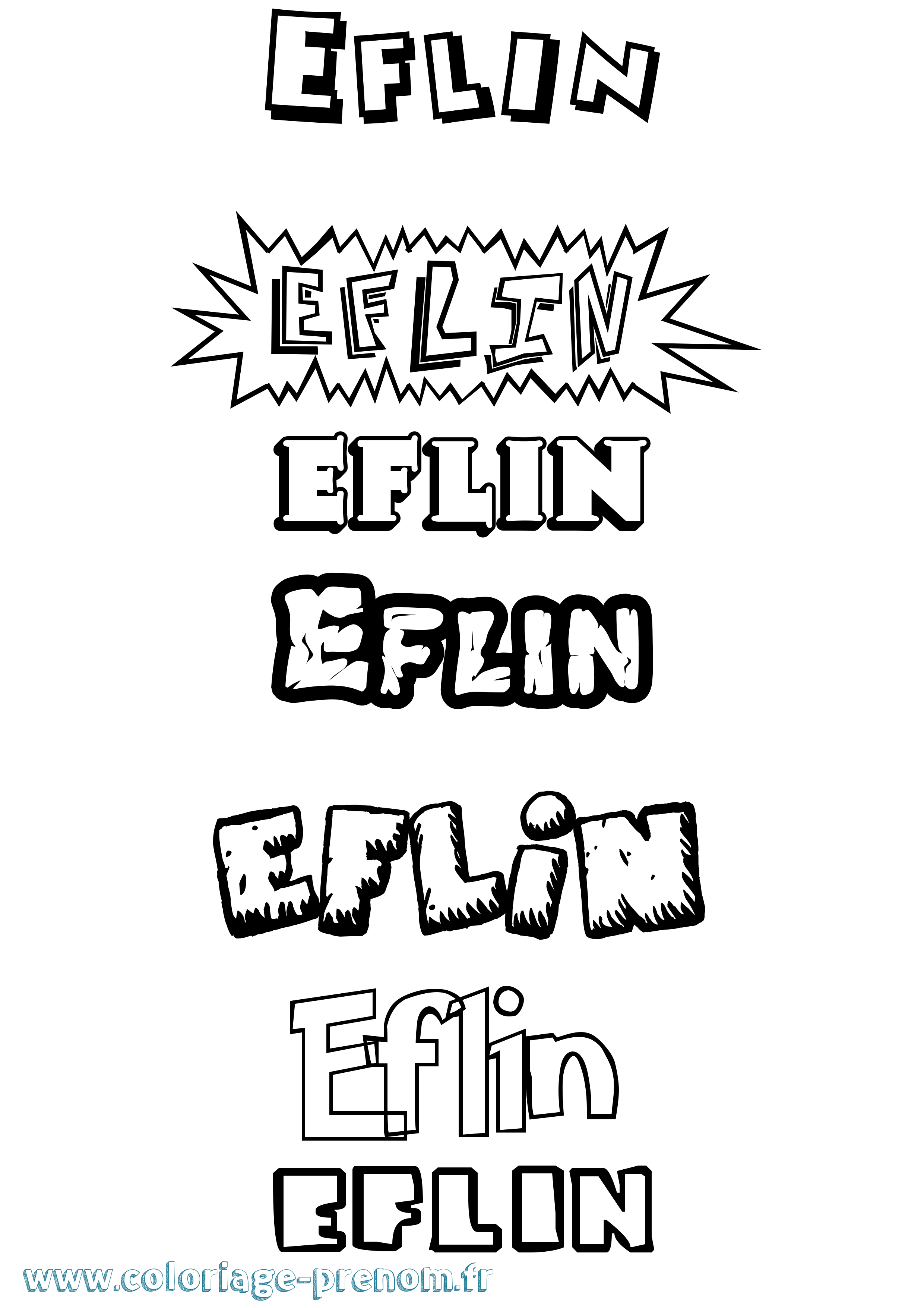 Coloriage Eflin Dessin Animé Coloriage prénom Eflin Dessin Animé