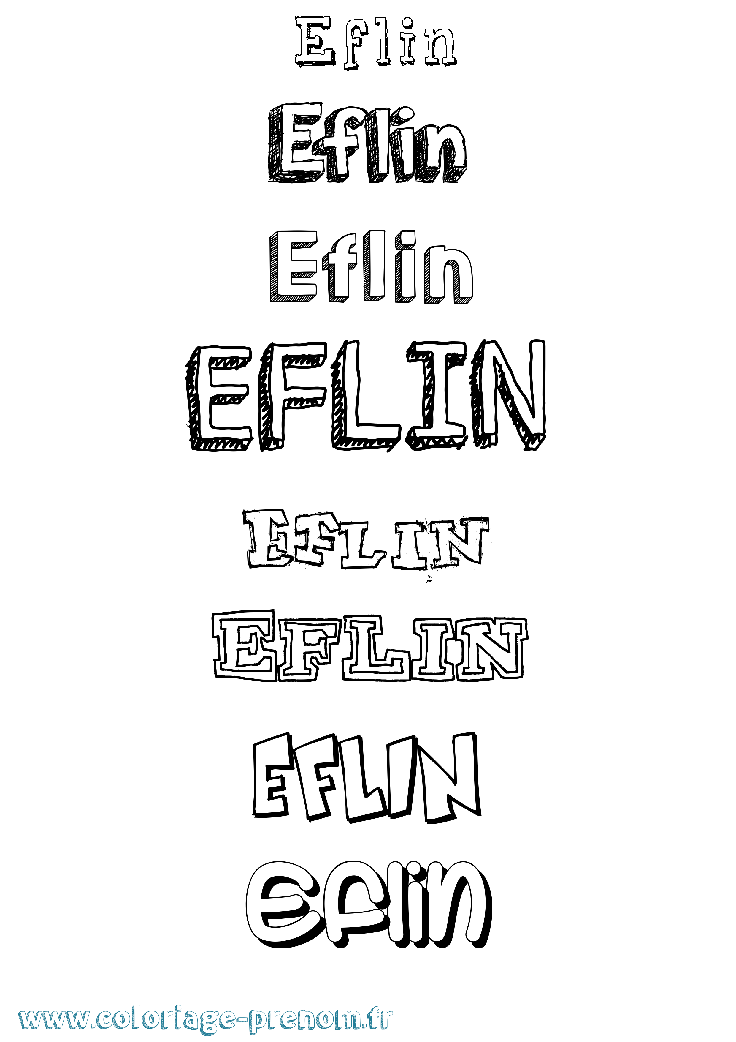 Coloriage Eflin Dessiné Coloriage prénom Eflin Dessiné