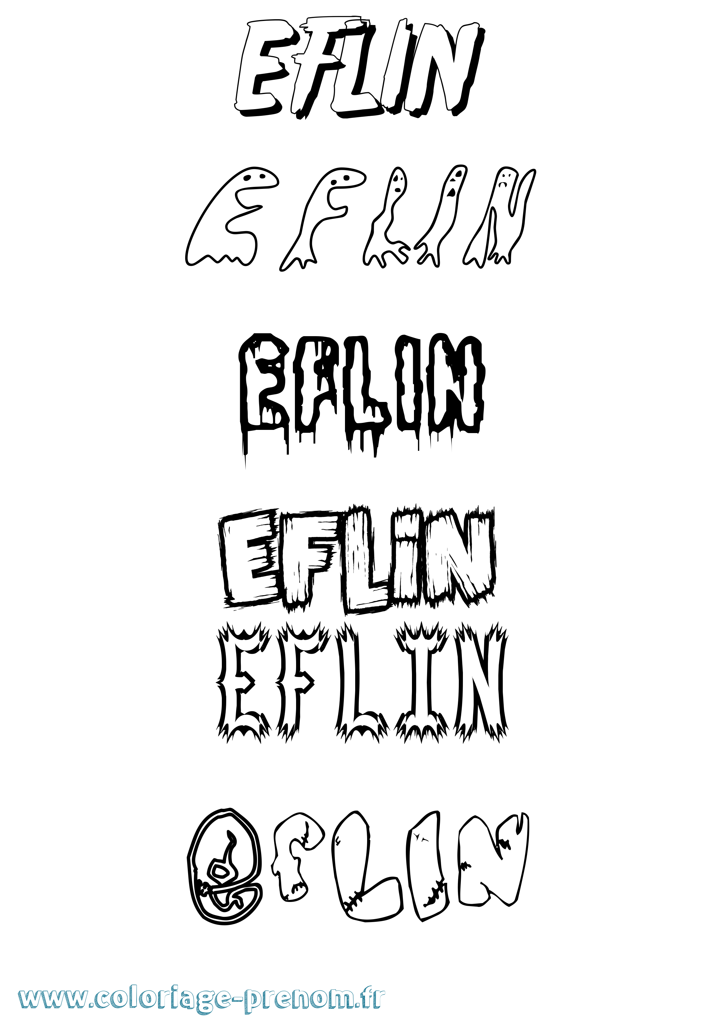 Coloriage Eflin Frisson Coloriage prénom Eflin Frisson