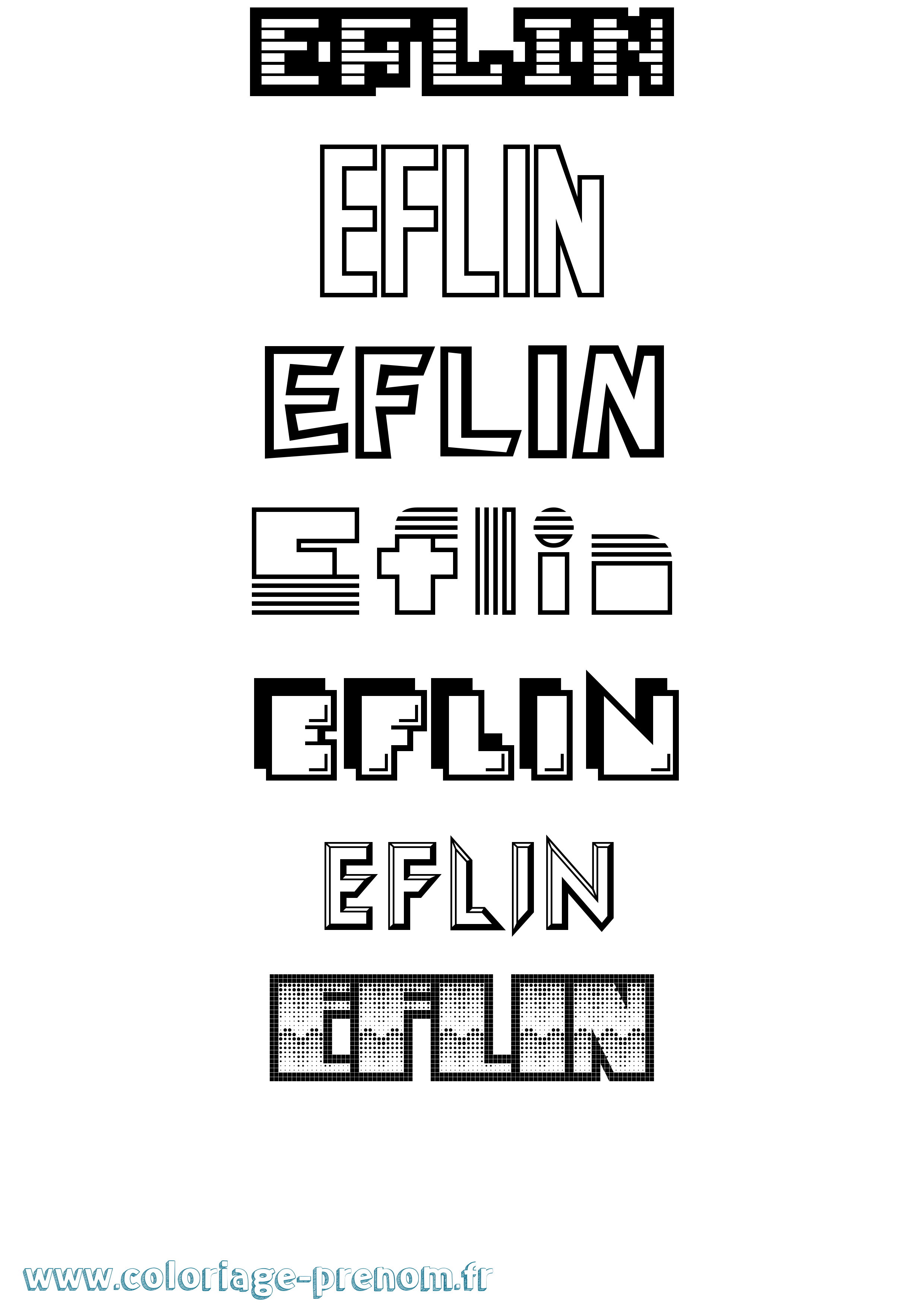 Coloriage Eflin Jeux Vidéos Coloriage prénom Eflin Jeux Vidéos