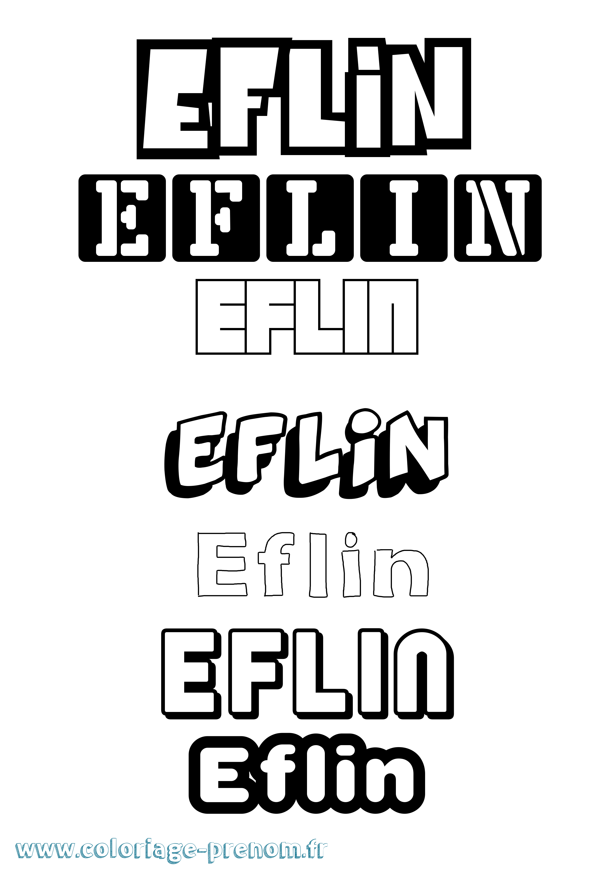 Coloriage Eflin Simple Coloriage prénom Eflin Simple