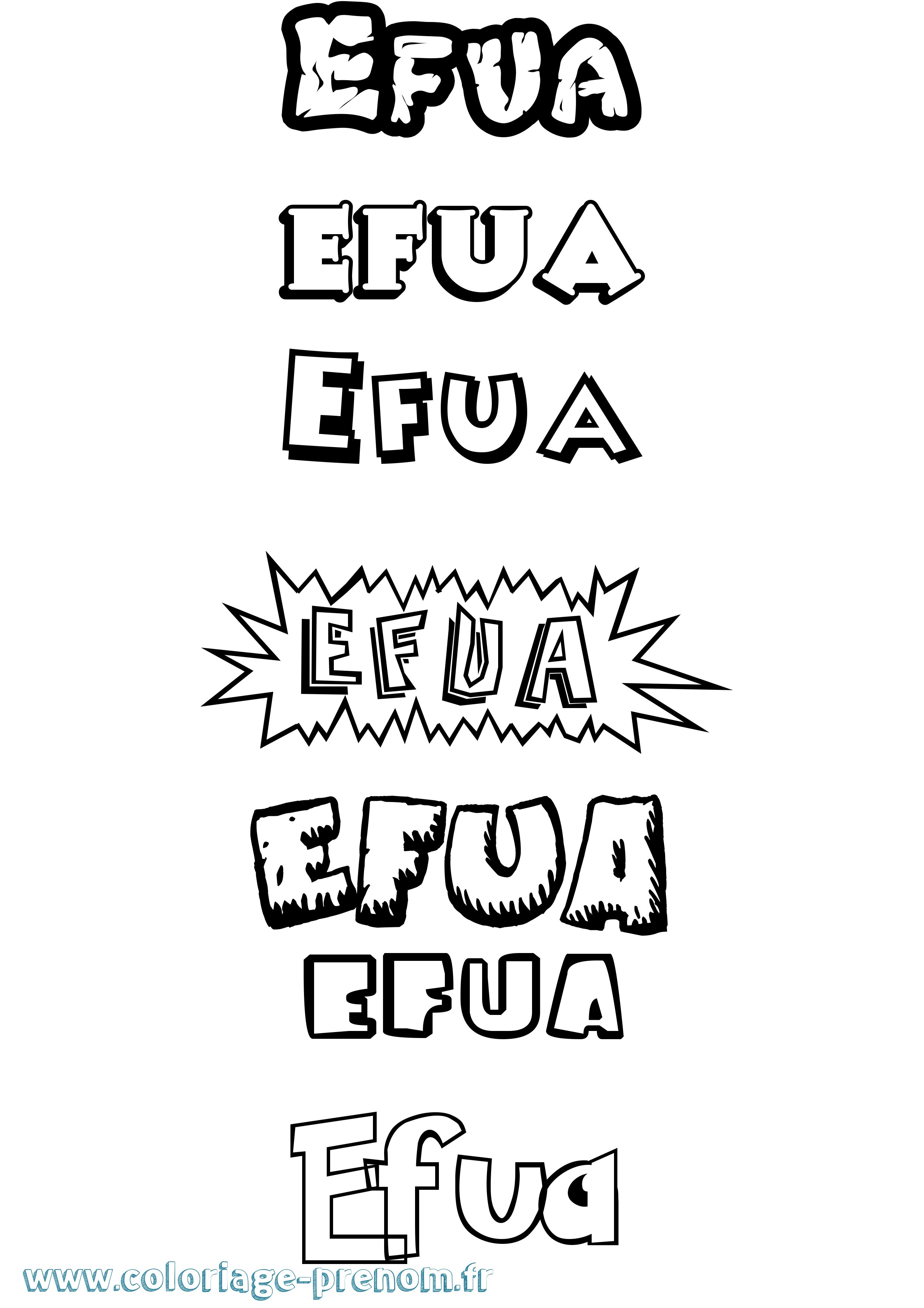 Coloriage Efua Dessin Animé Coloriage prénom Efua Dessin Animé