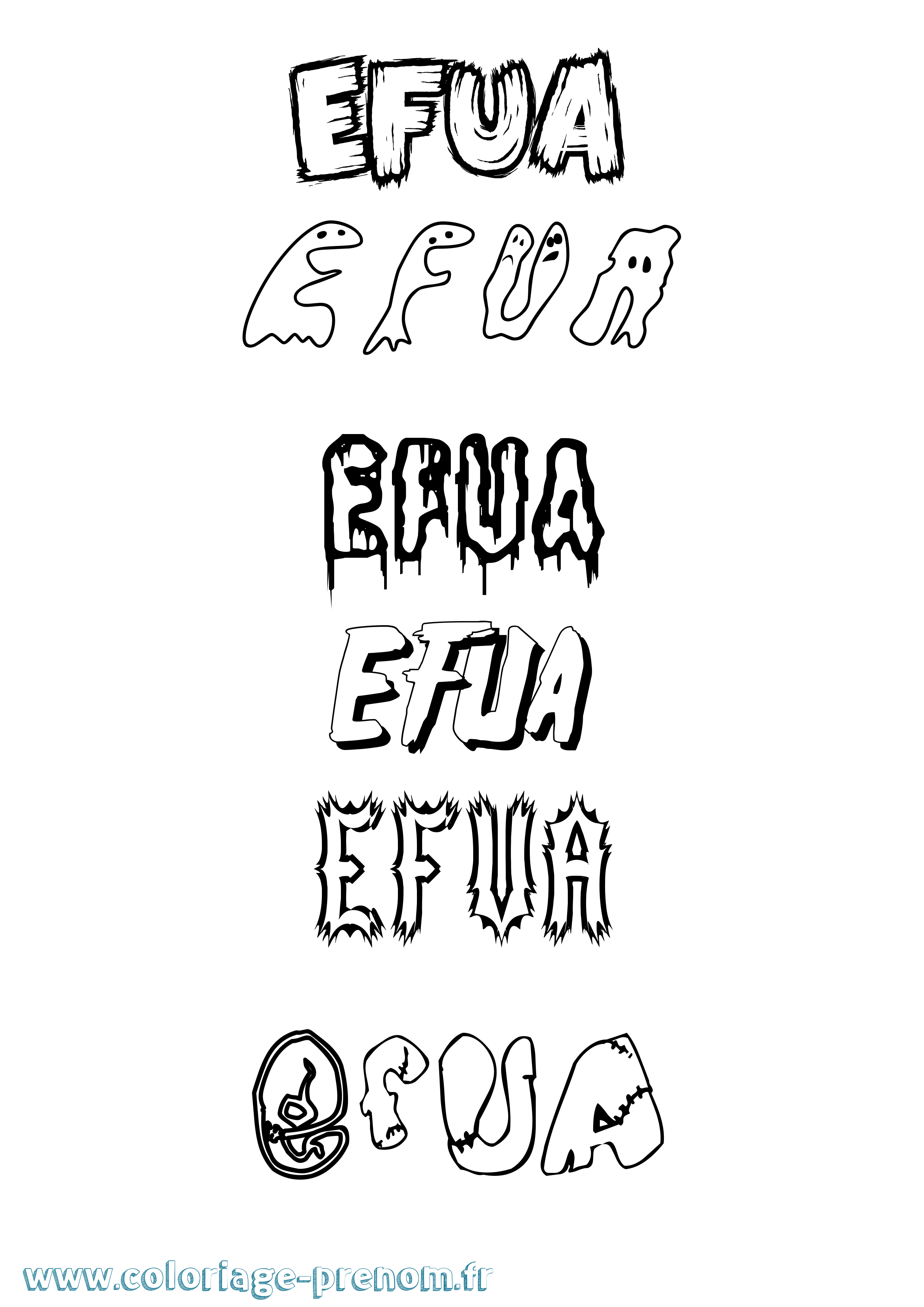 Coloriage Efua Frisson Coloriage prénom Efua Frisson