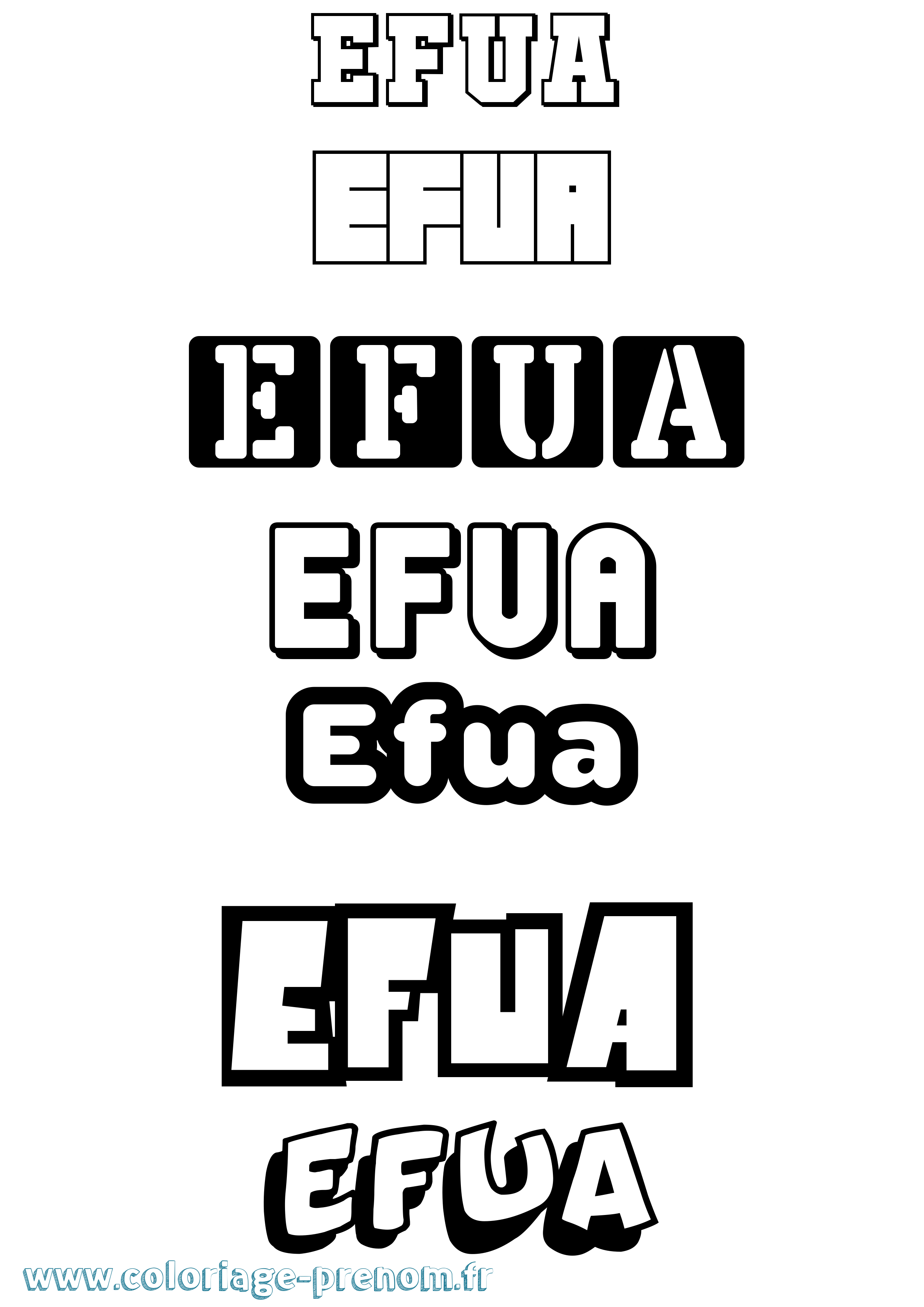 Coloriage Efua Simple Coloriage prénom Efua Simple