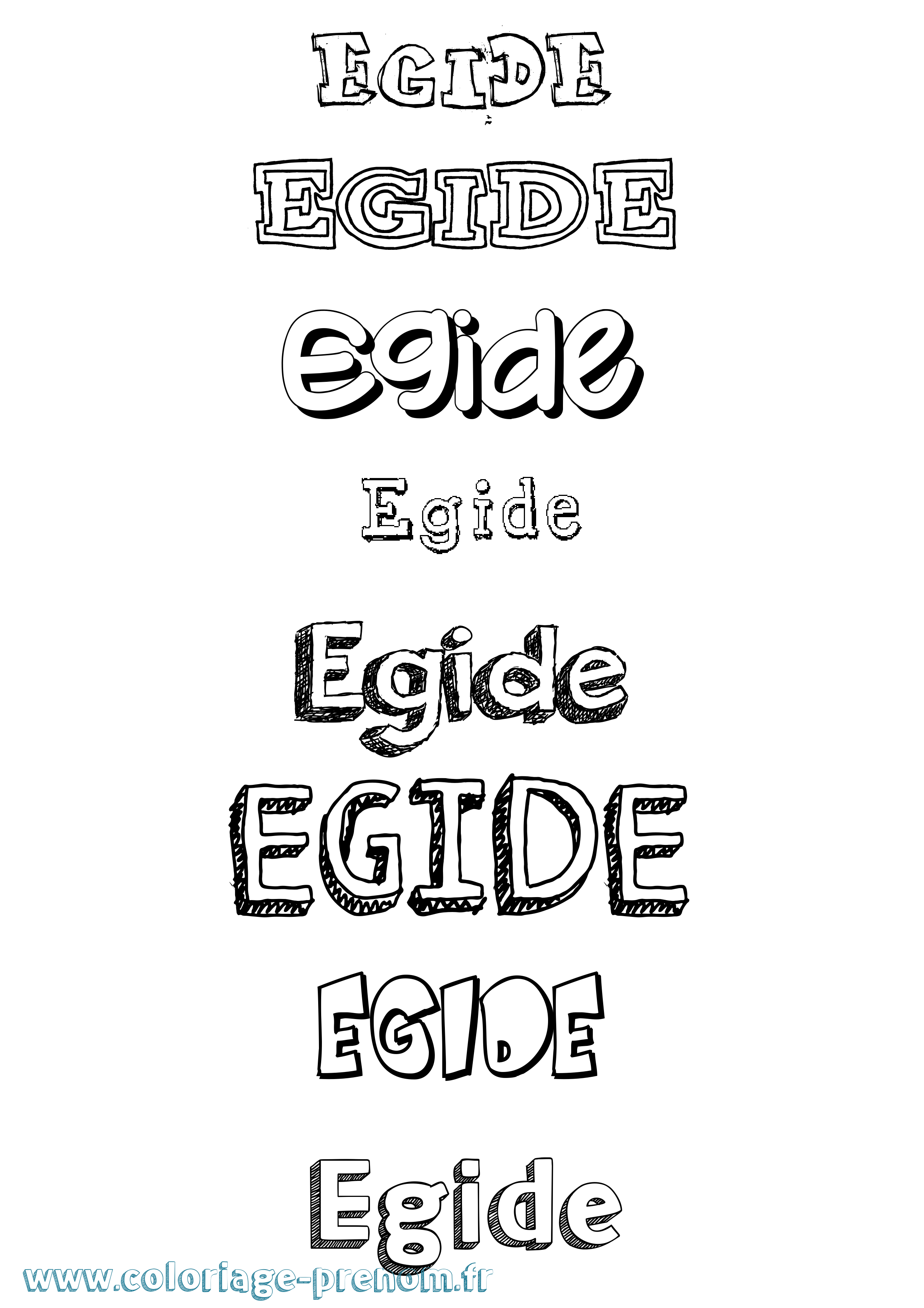 Coloriage Egide Dessiné Coloriage prénom Egide Dessiné