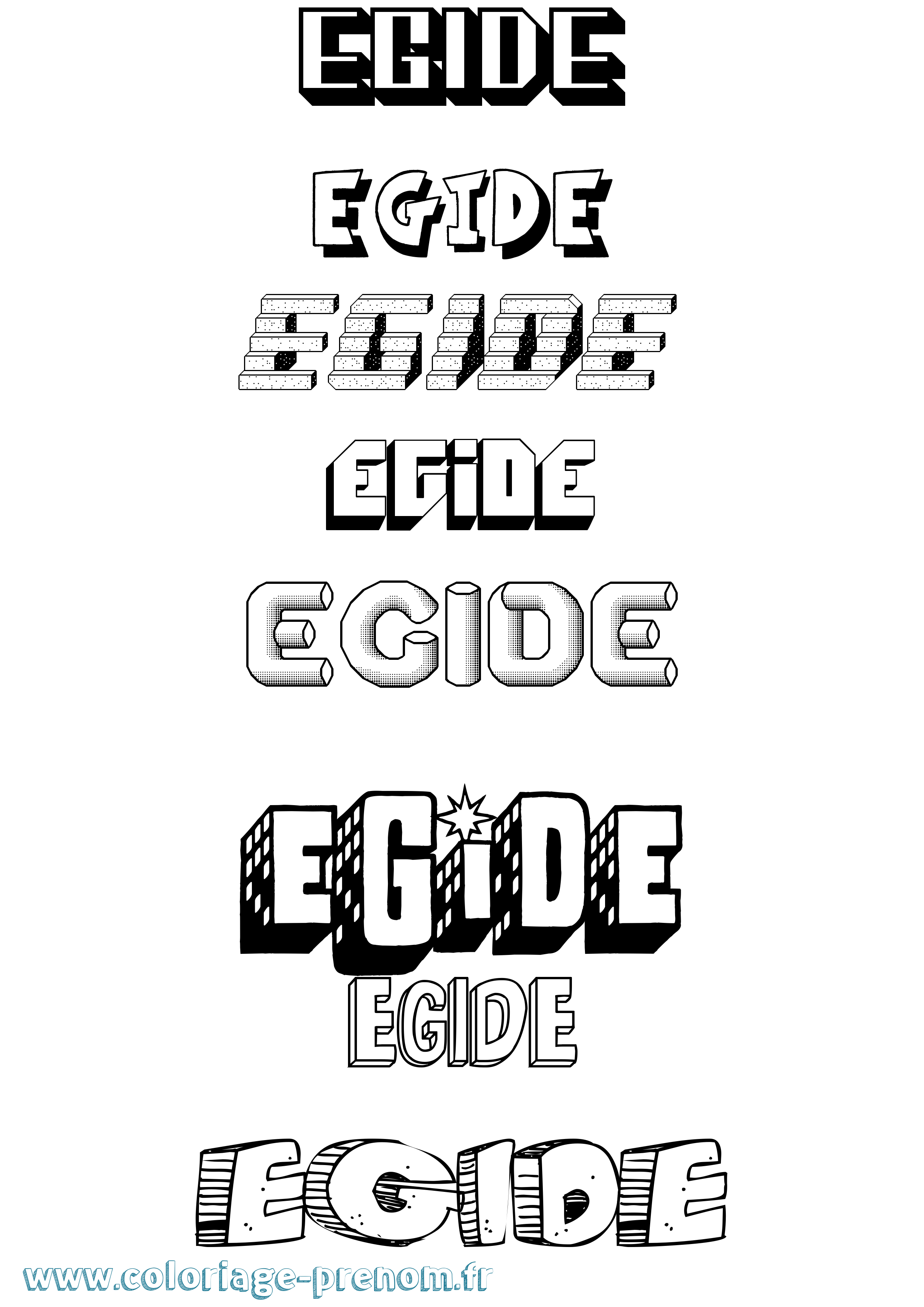 Coloriage Egide Effet 3D Coloriage prénom Egide Effet 3D