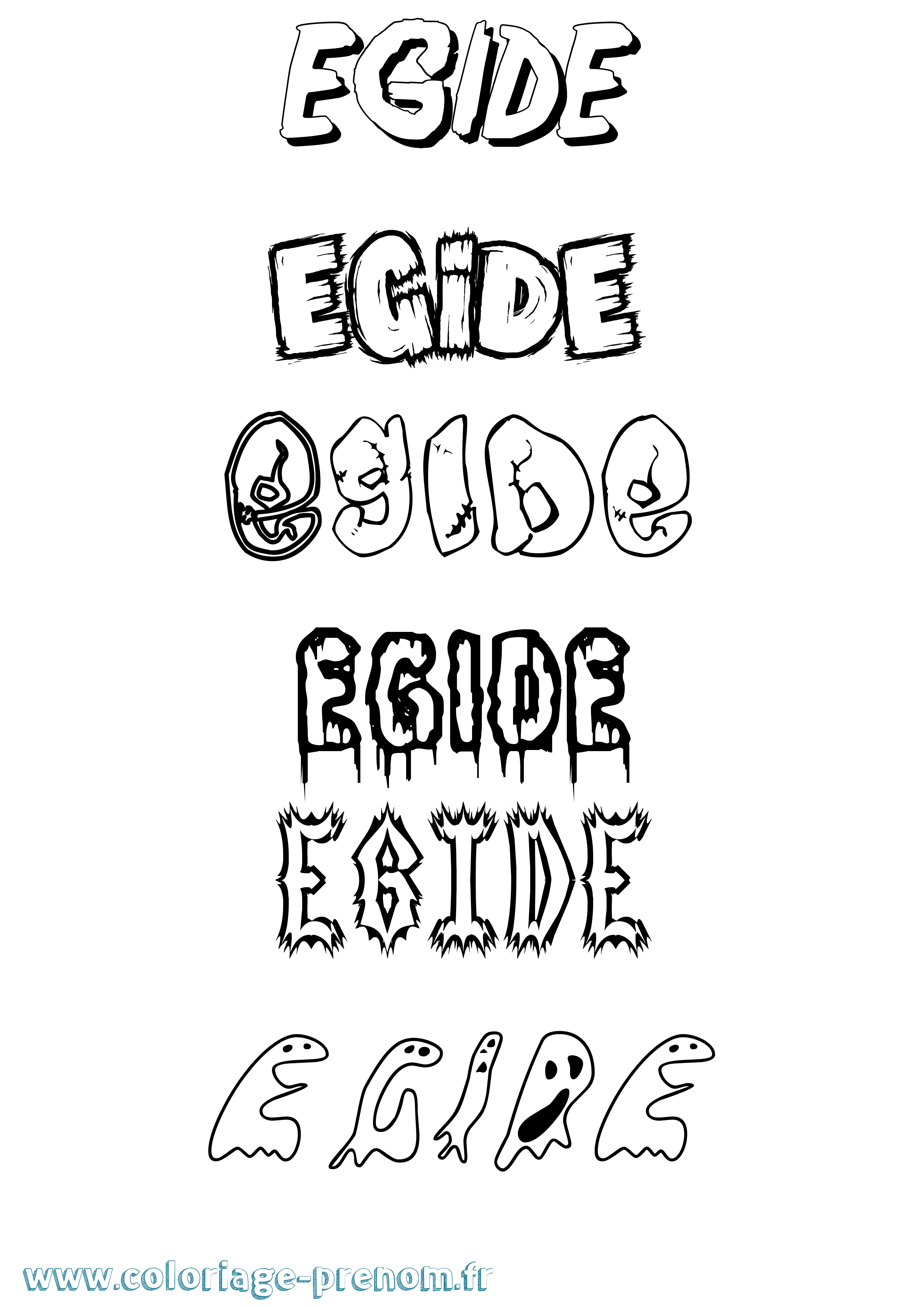 Coloriage Egide Frisson Coloriage prénom Egide Frisson