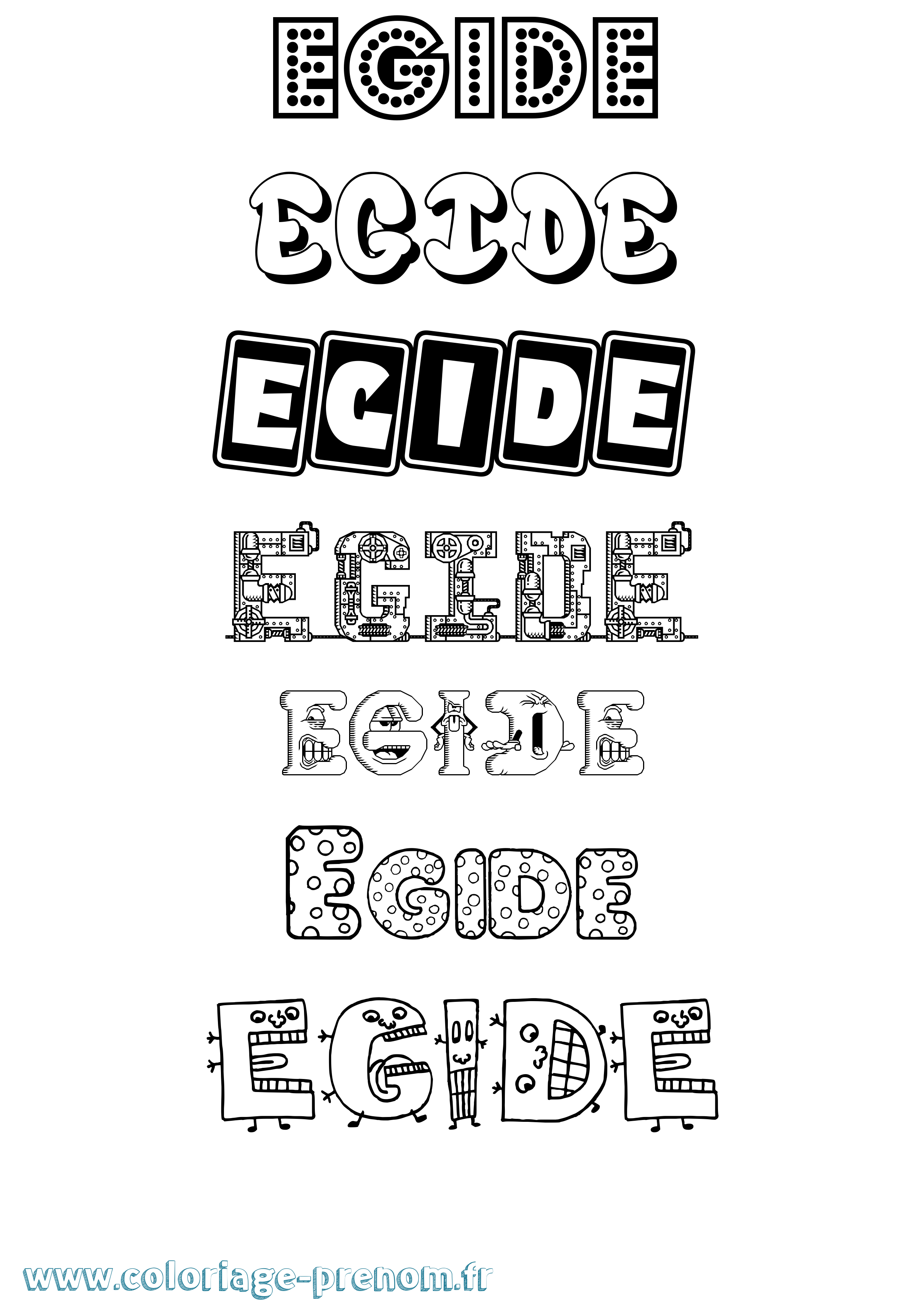 Coloriage Egide Fun Coloriage prénom Egide Fun