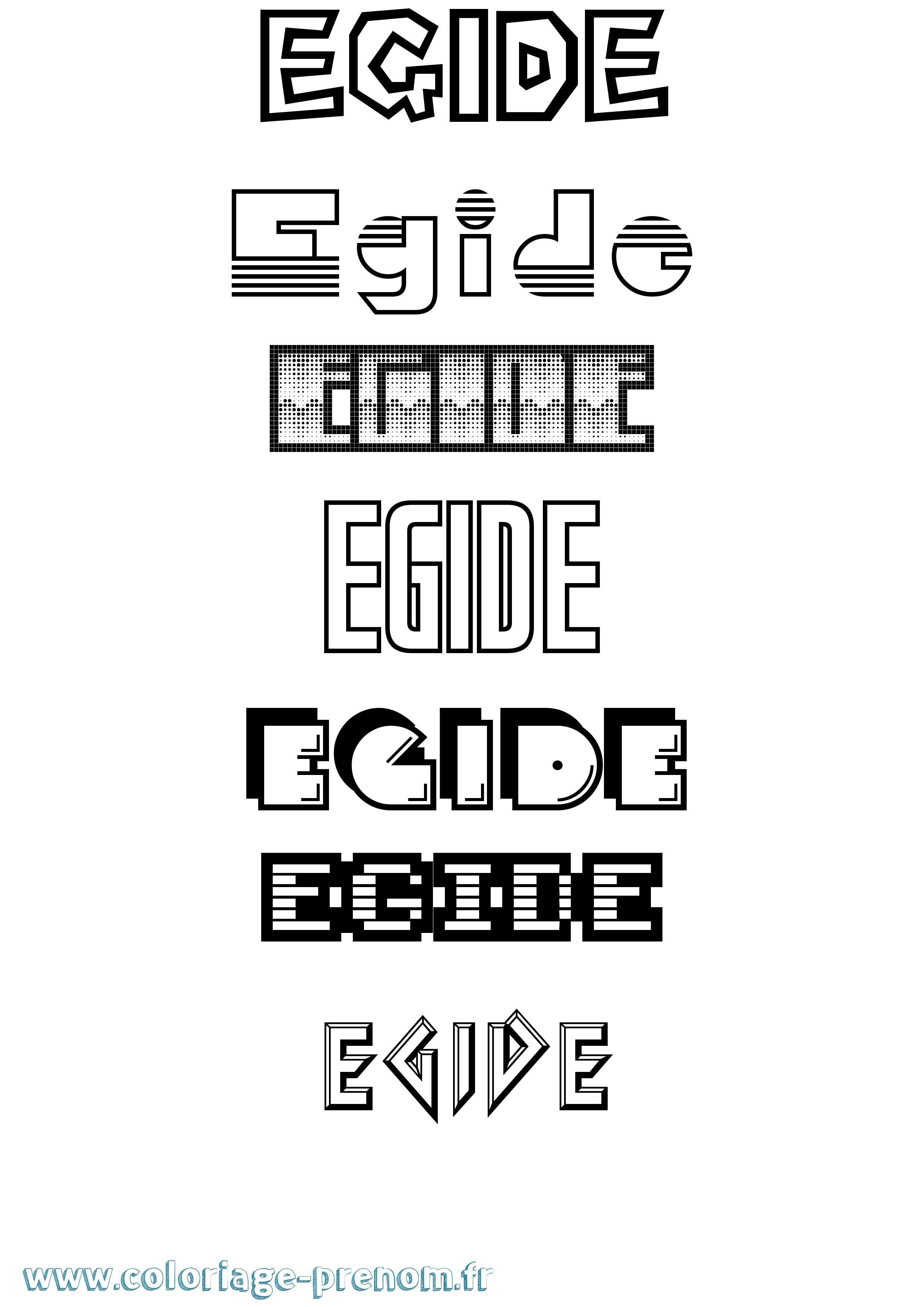 Coloriage Egide Jeux Vidéos Coloriage prénom Egide Jeux Vidéos