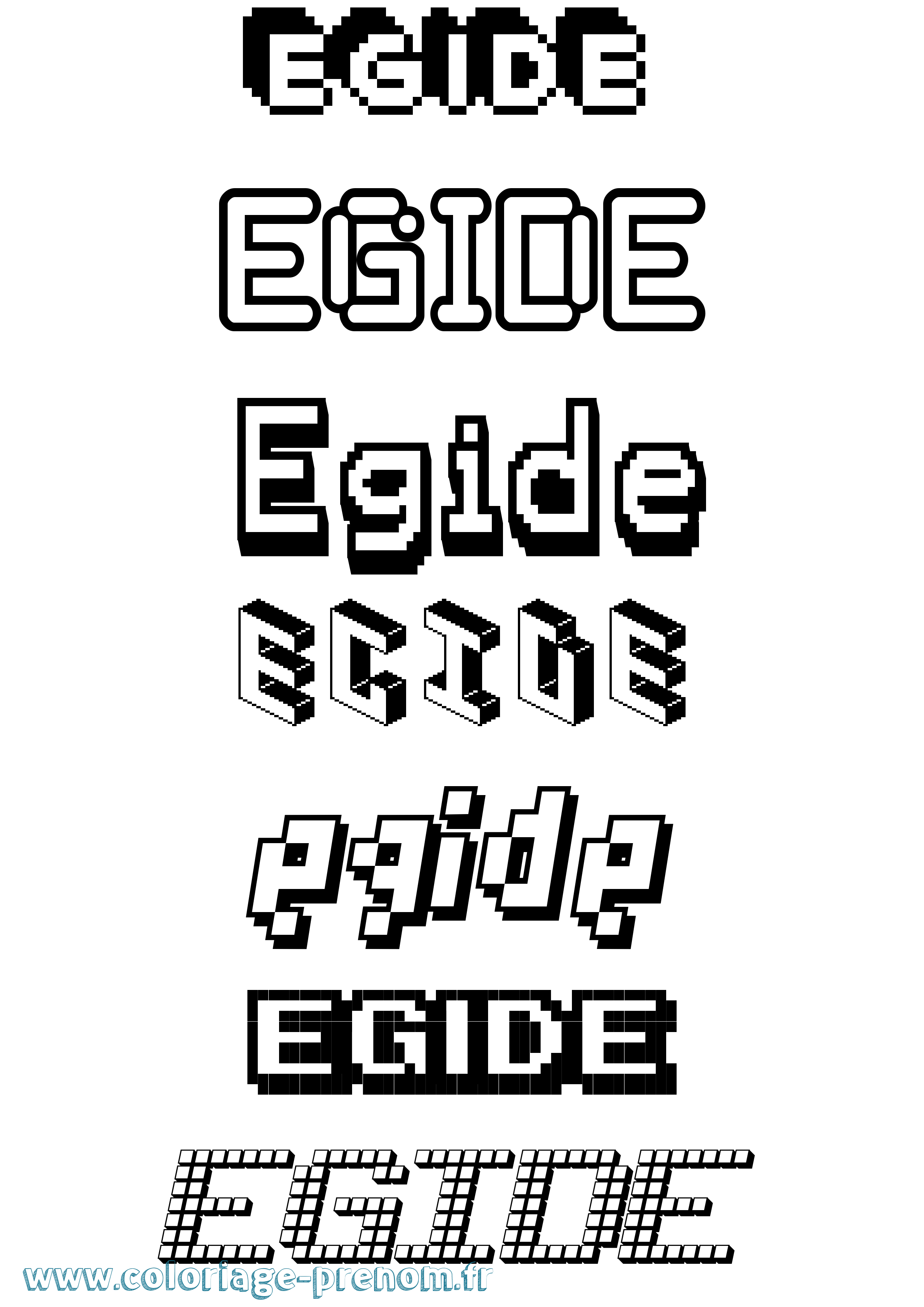 Coloriage Egide Pixel Coloriage prénom Egide Pixel