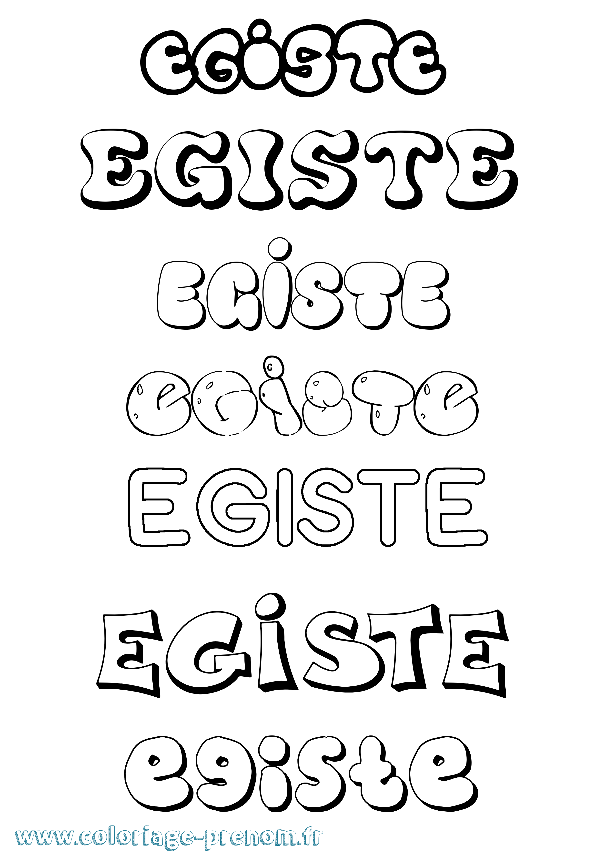 Coloriage Egiste Bubble Coloriage prénom Egiste Bubble