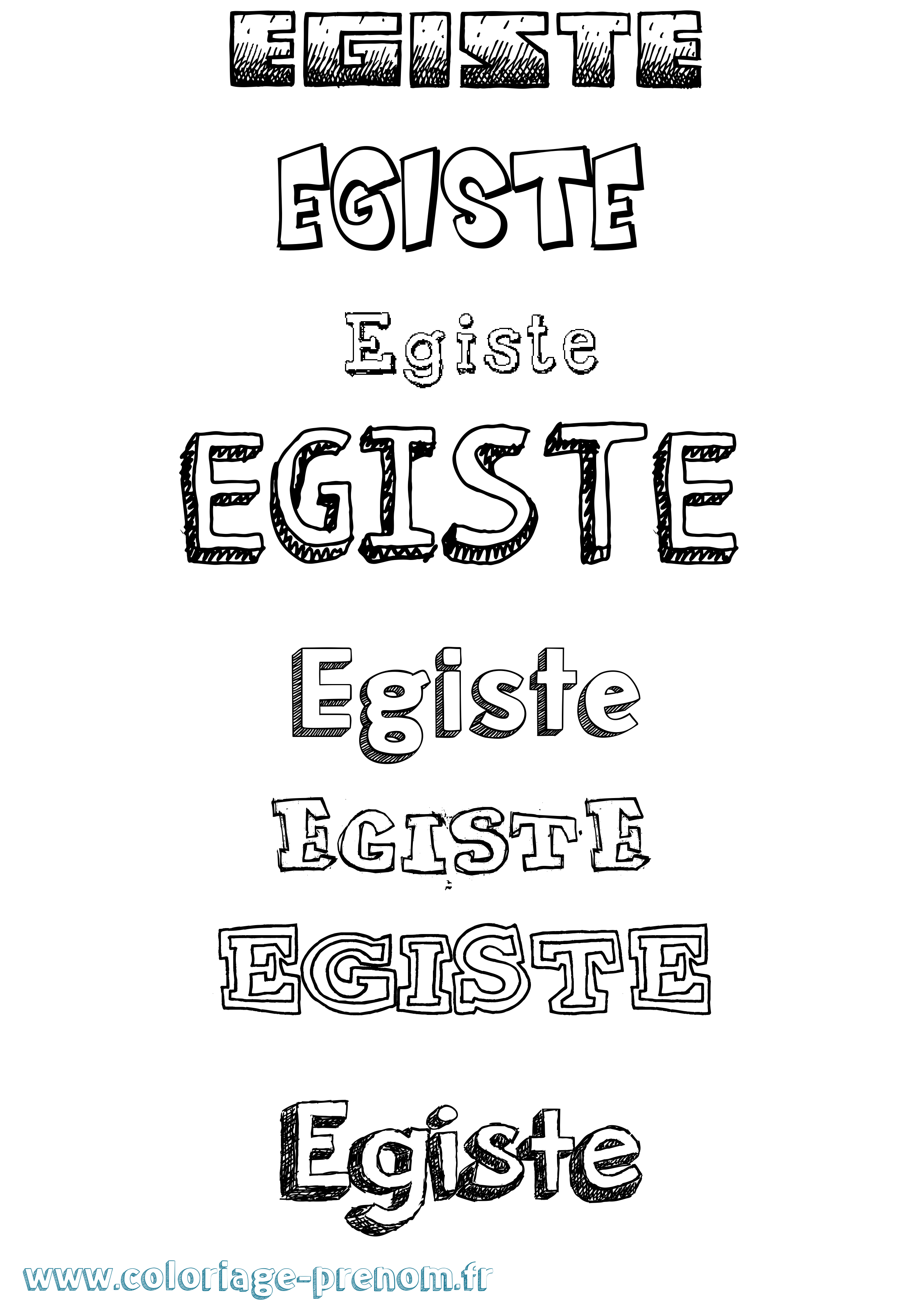 Coloriage Egiste Dessiné Coloriage prénom Egiste Dessiné