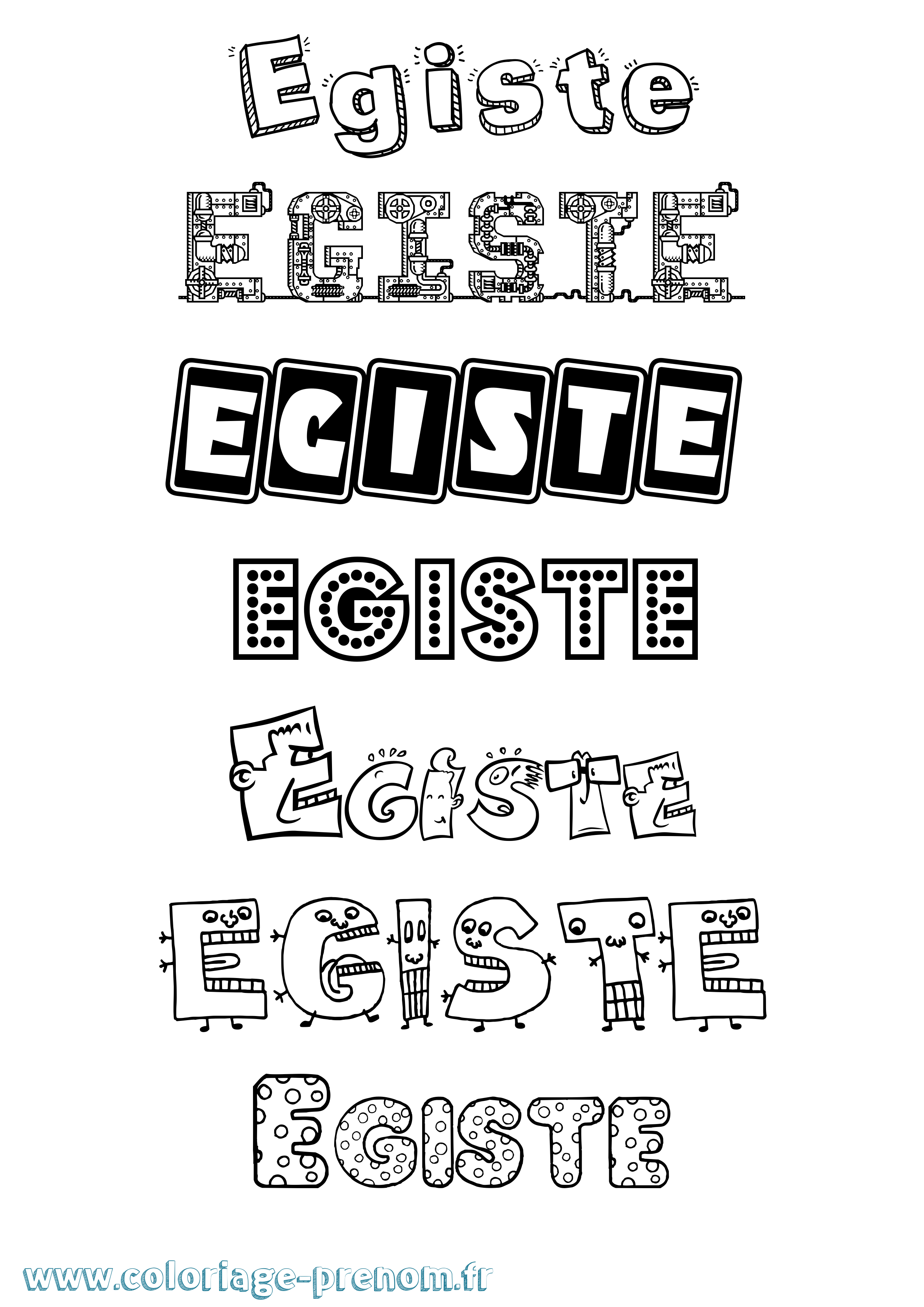 Coloriage Egiste Fun Coloriage prénom Egiste Fun