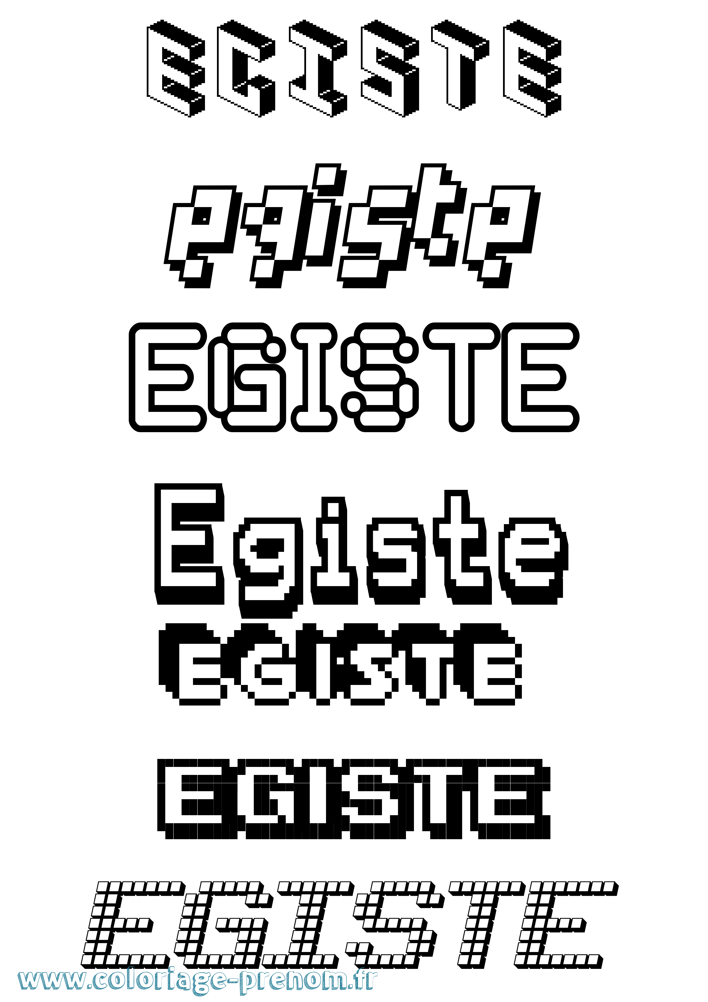 Coloriage Egiste Pixel Coloriage prénom Egiste Pixel