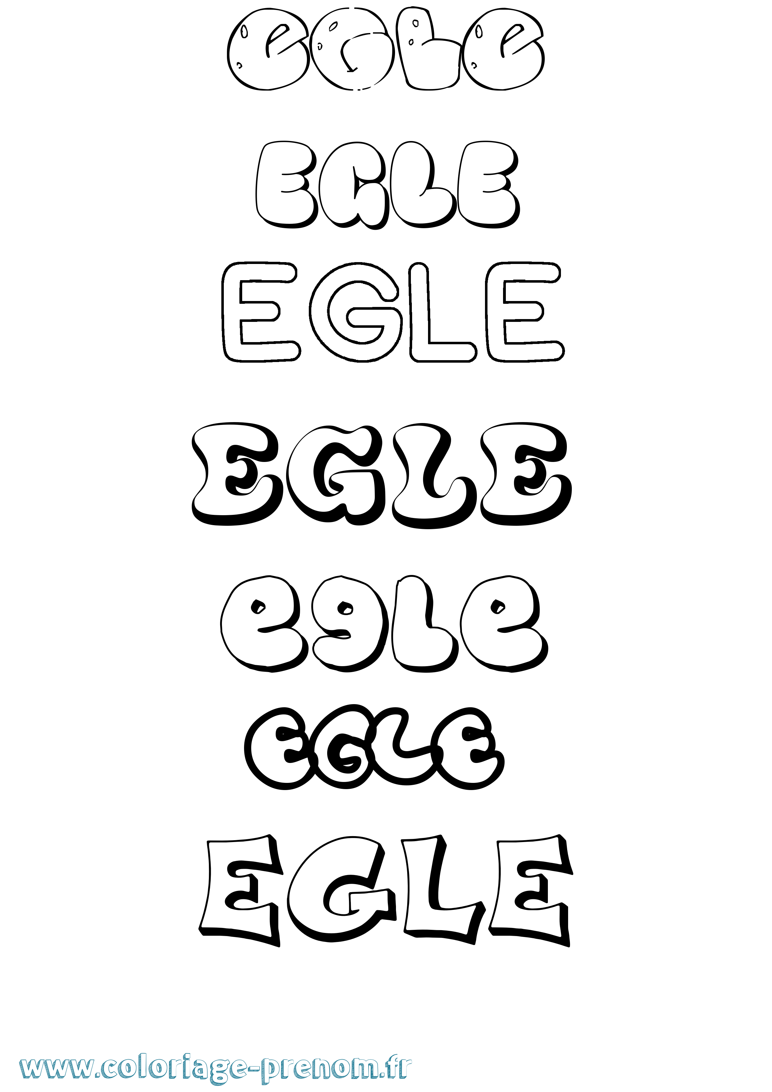 Coloriage Egle Bubble Coloriage prénom Egle Bubble