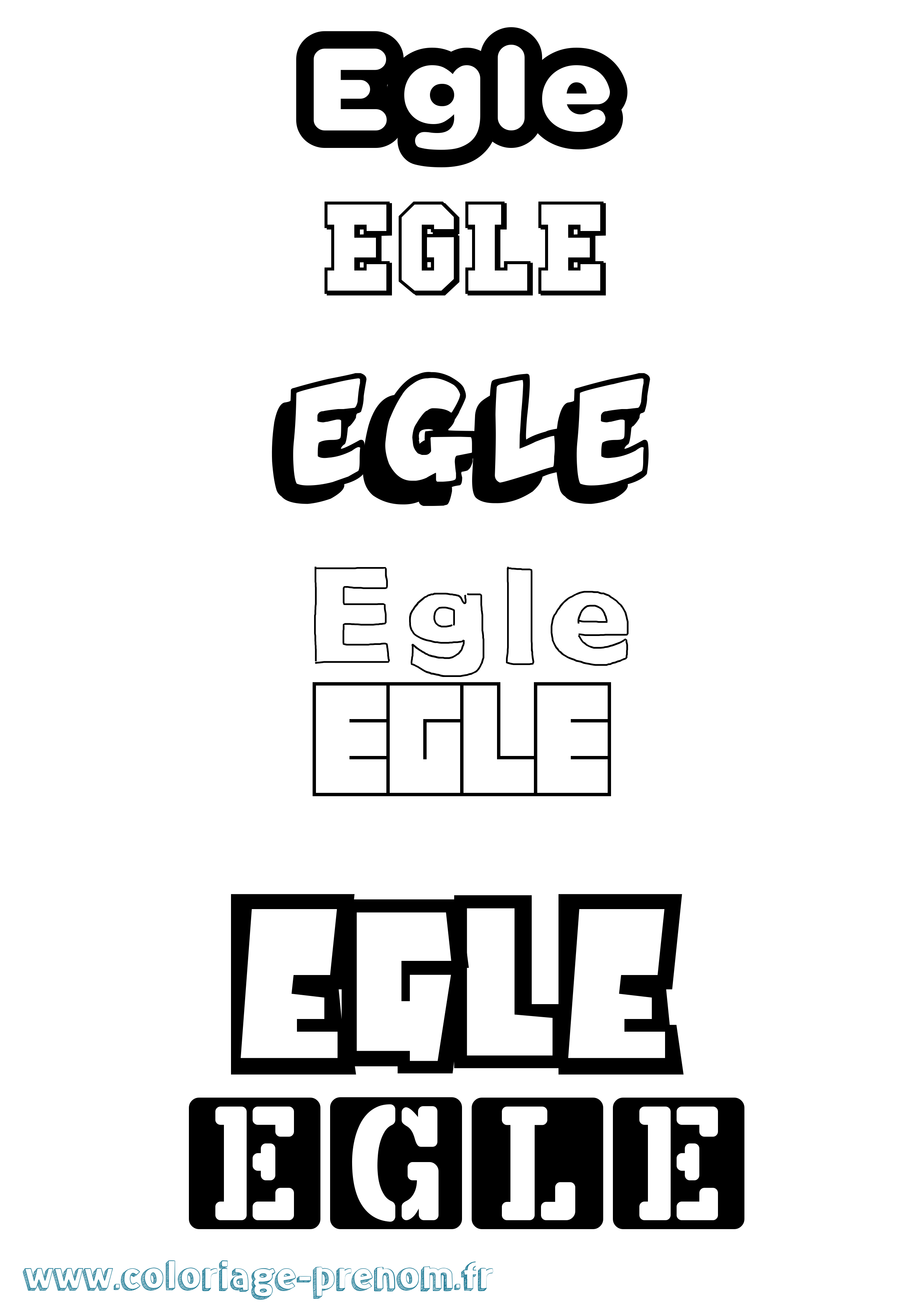 Coloriage Egle Simple Coloriage prénom Egle Simple