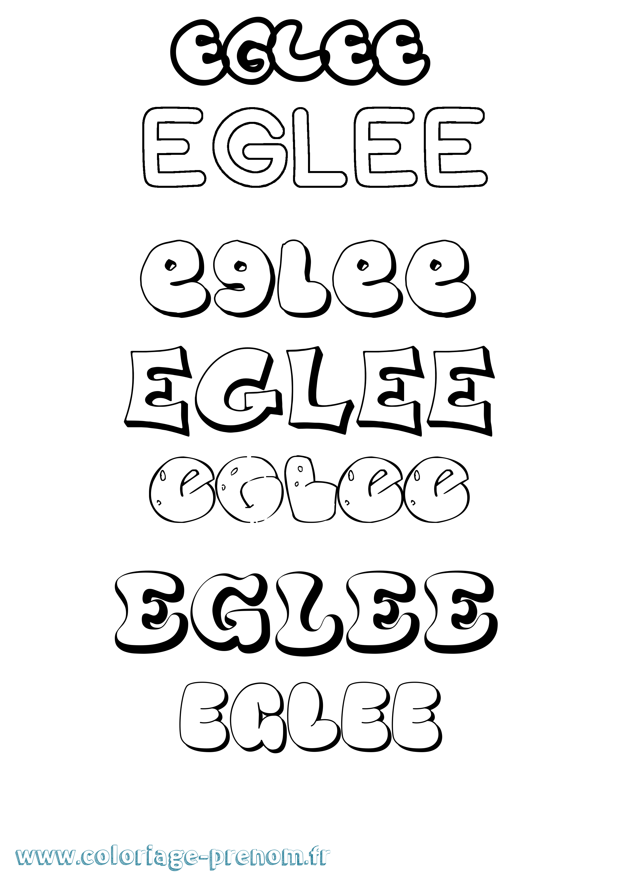Coloriage Eglee Bubble Coloriage prénom Eglee Bubble