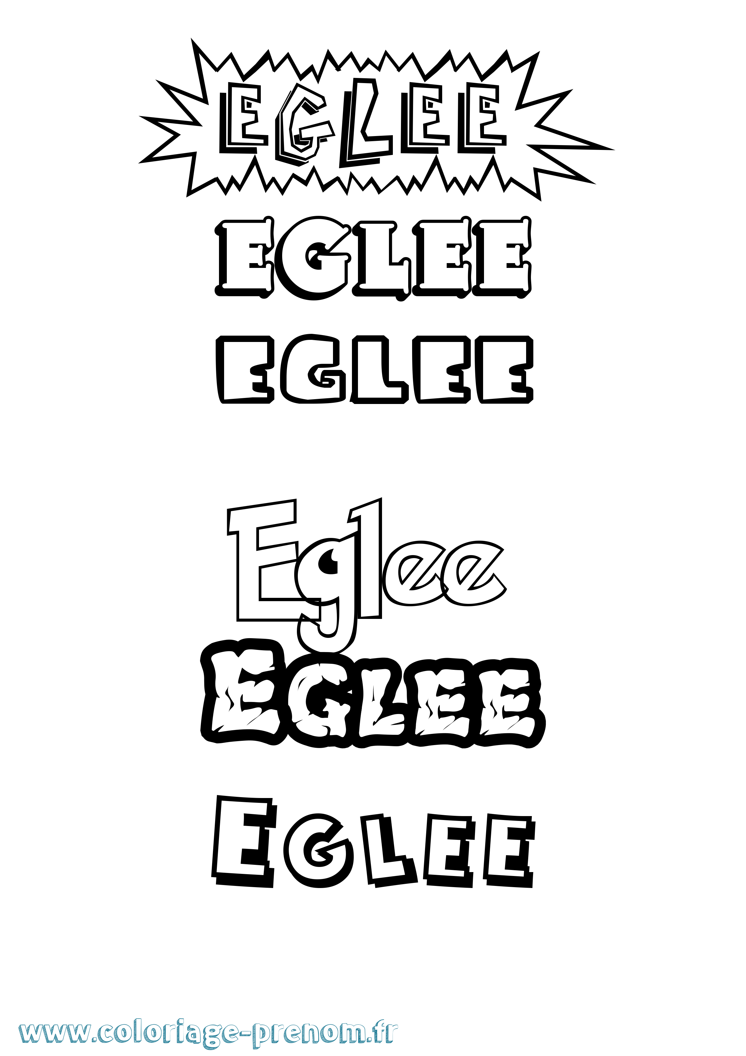 Coloriage Eglee Dessin Animé Coloriage prénom Eglee Dessin Animé
