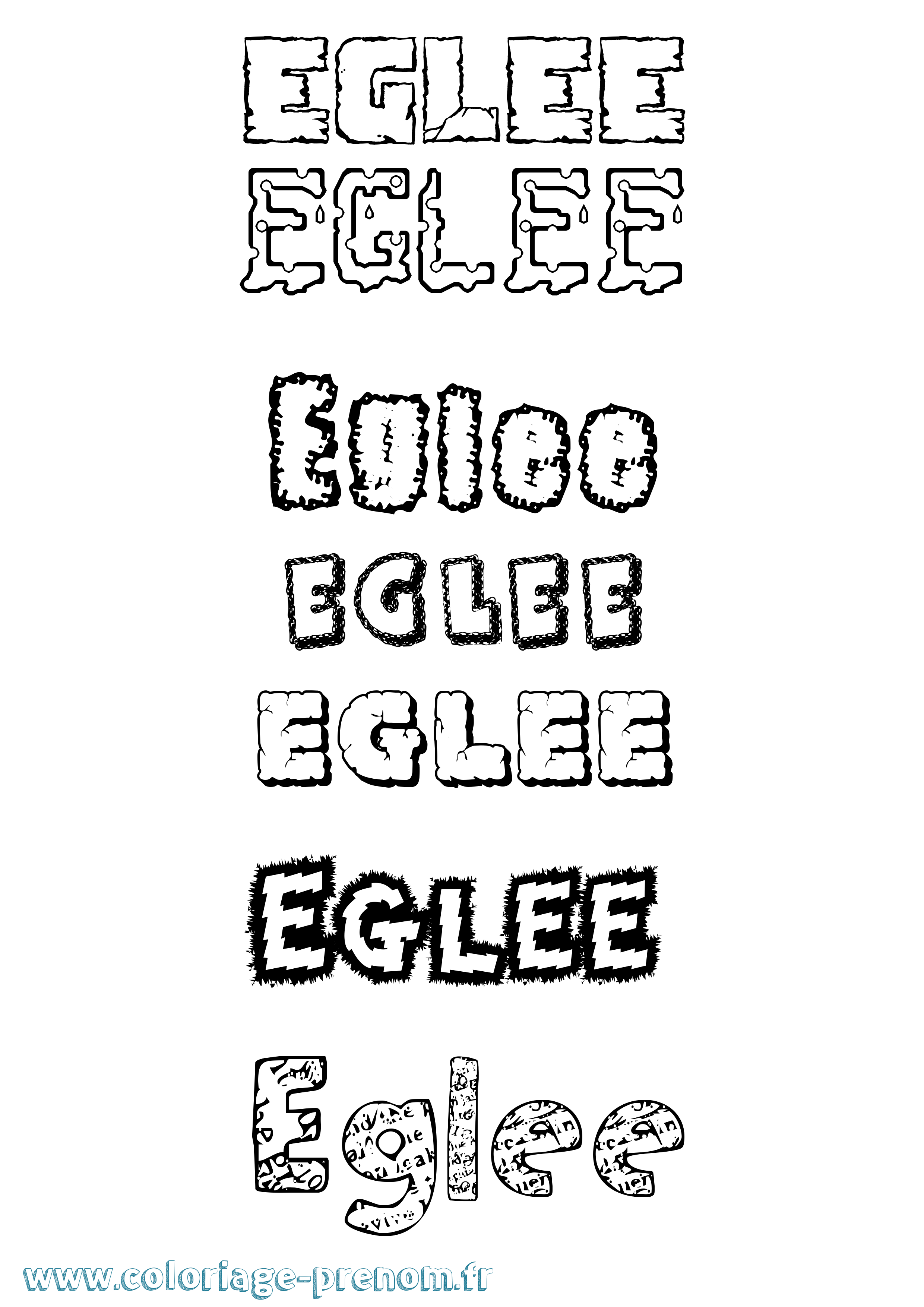 Coloriage Eglee Destructuré Coloriage prénom Eglee Destructuré