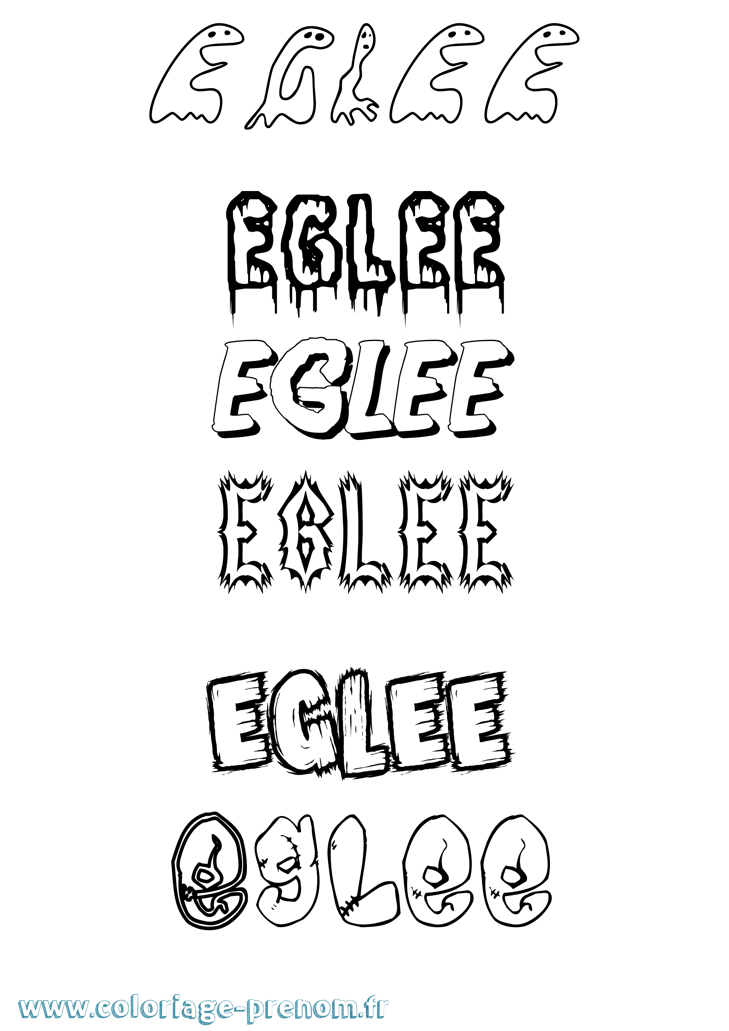 Coloriage Eglee Frisson Coloriage prénom Eglee Frisson