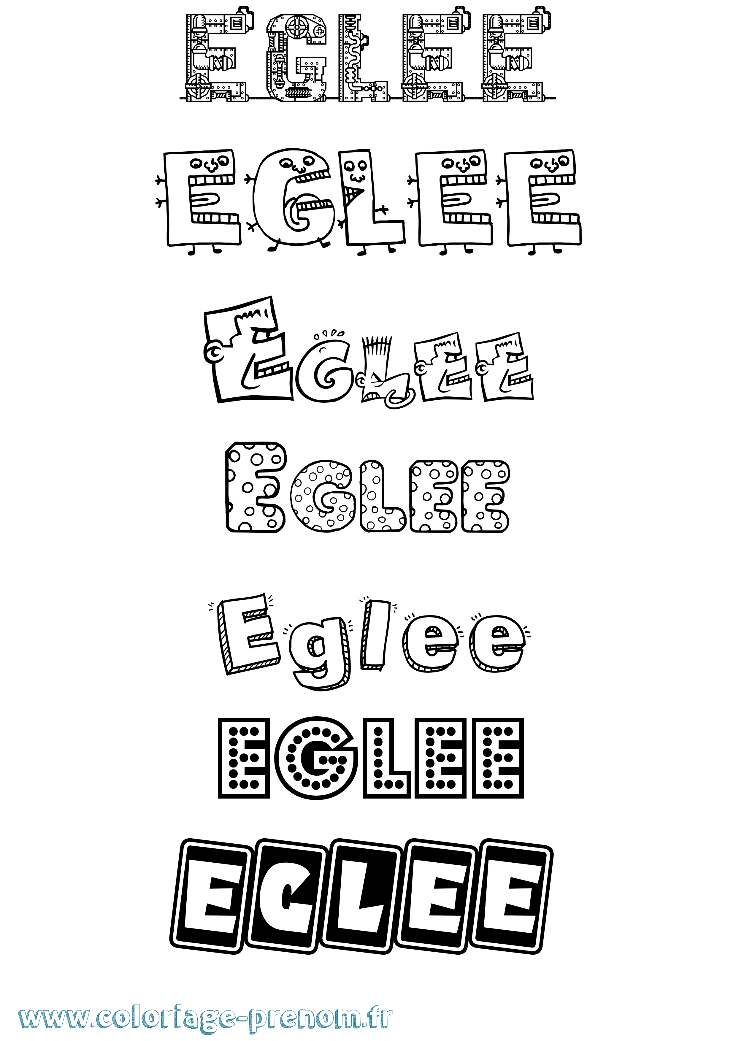 Coloriage Eglee Fun Coloriage prénom Eglee Fun