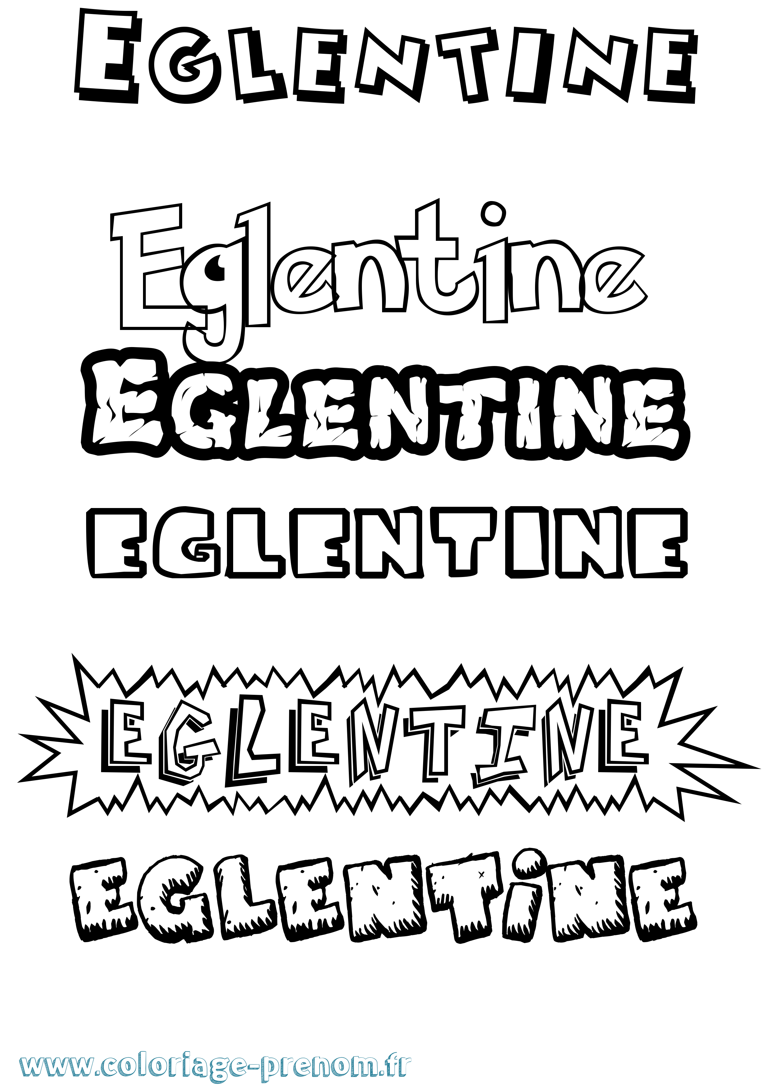 Coloriage Eglentine Dessin Animé Coloriage prénom Eglentine Dessin Animé