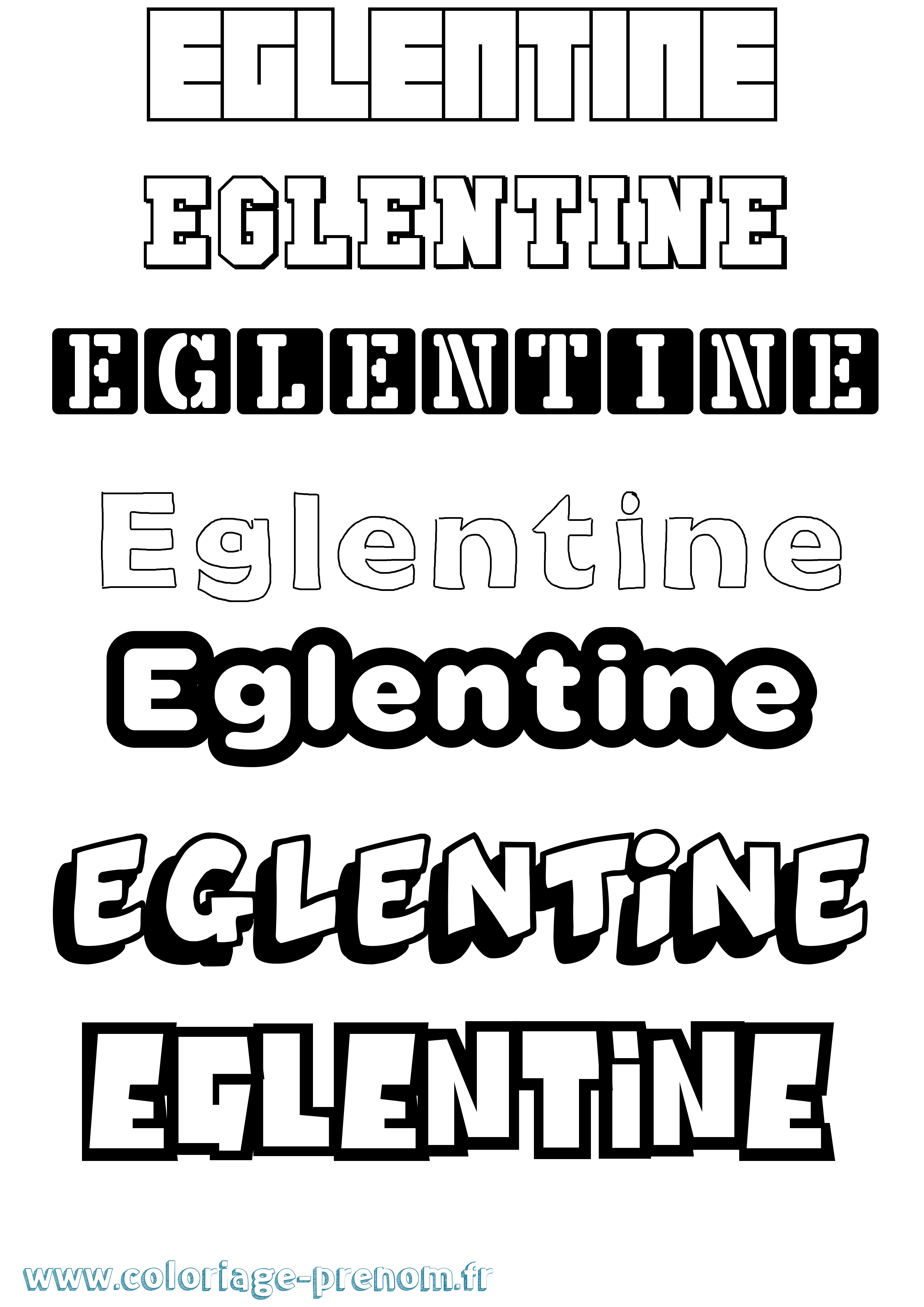 Coloriage Eglentine Simple Coloriage prénom Eglentine Simple