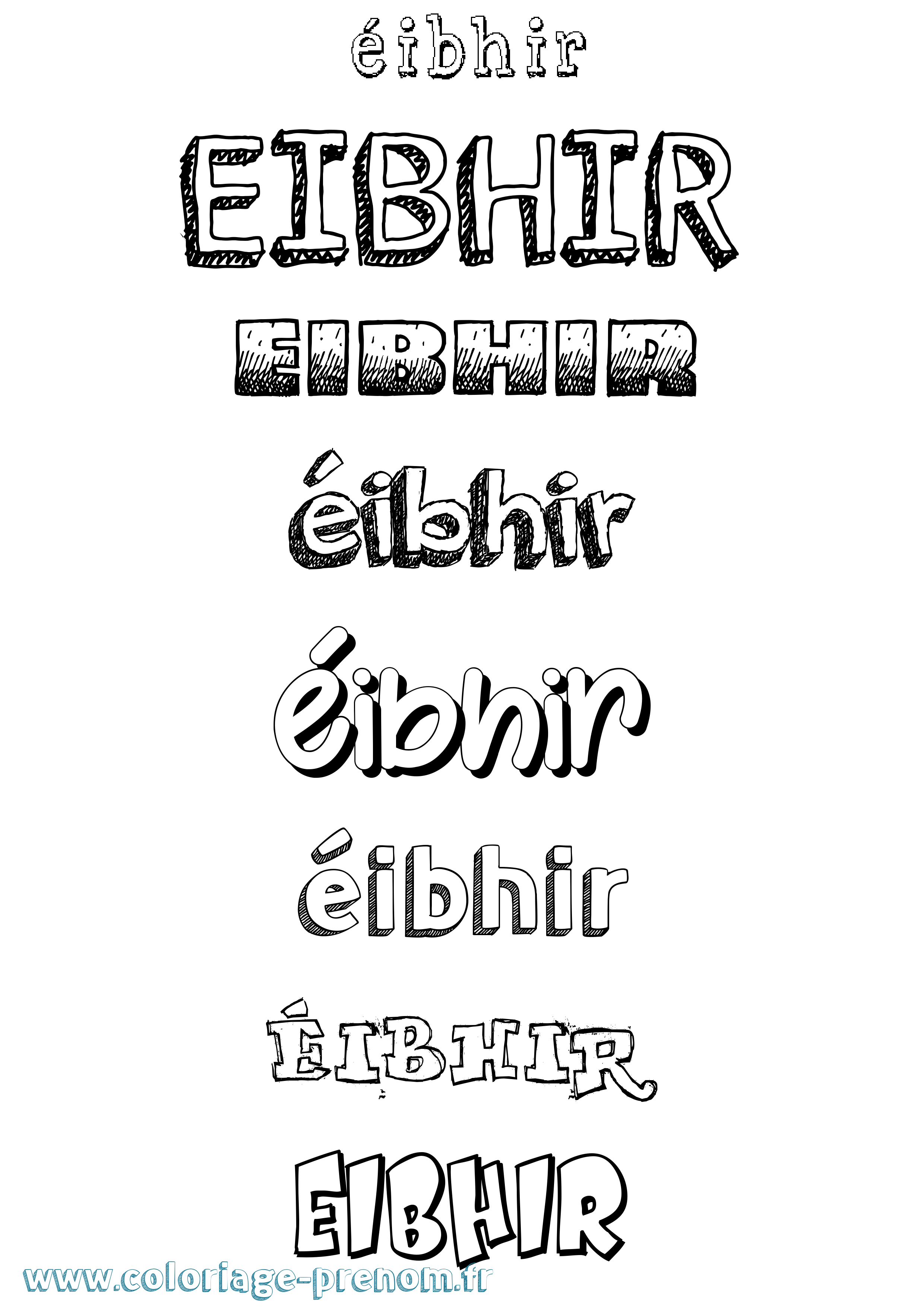Coloriage Éibhir Dessiné Coloriage prénom Éibhir Dessiné
