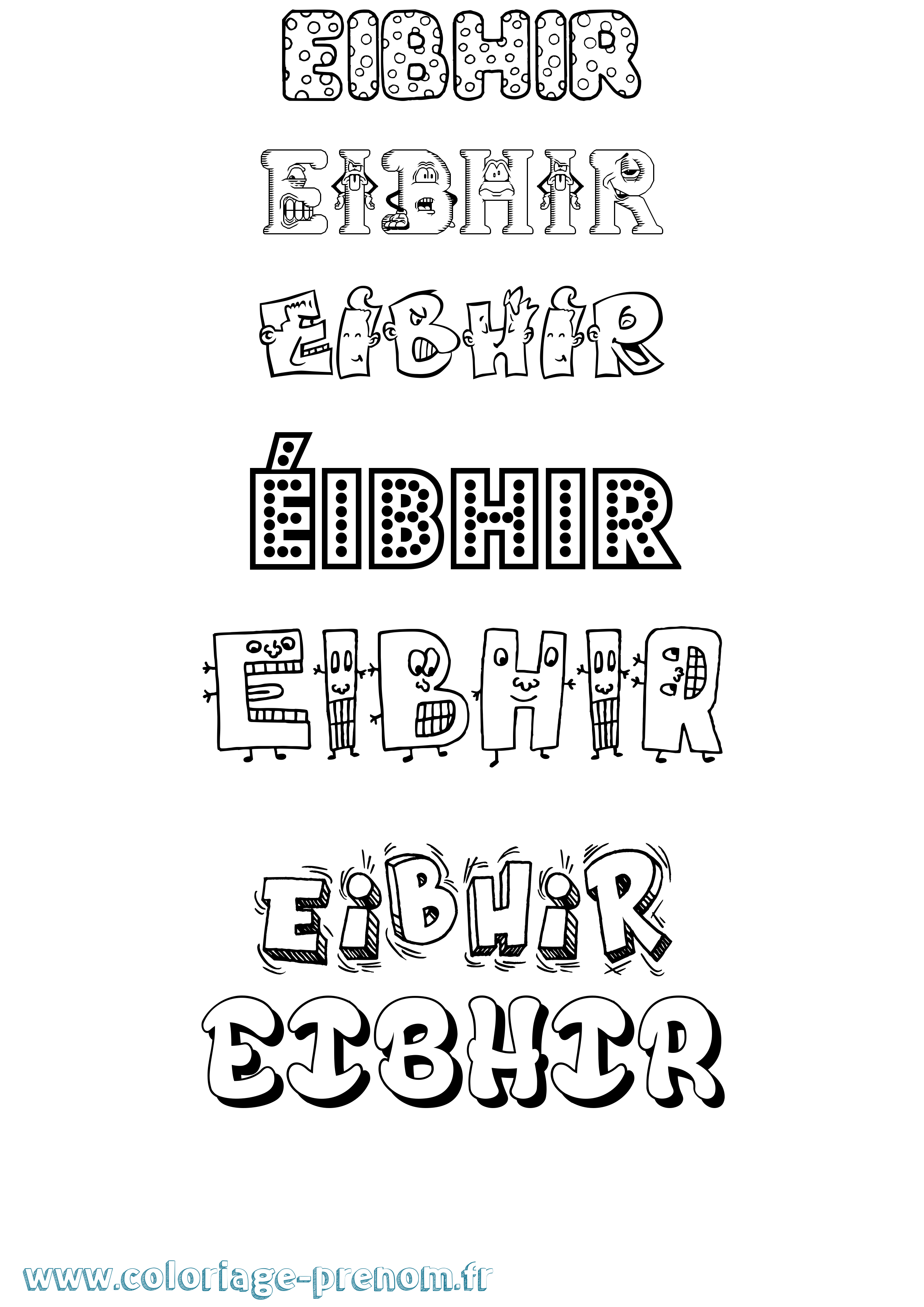 Coloriage Éibhir Fun Coloriage prénom Éibhir Fun