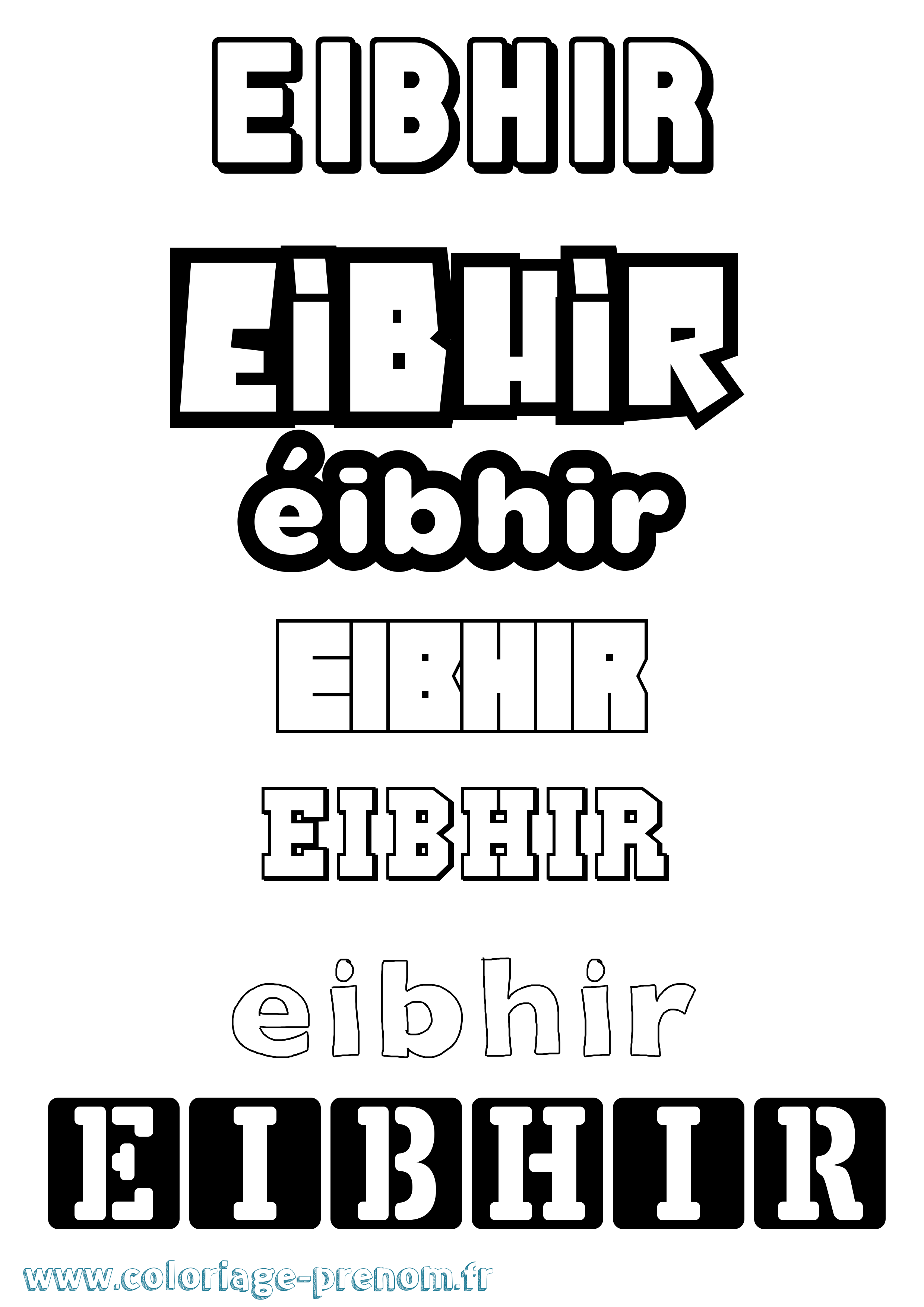 Coloriage Éibhir Simple Coloriage prénom Éibhir Simple