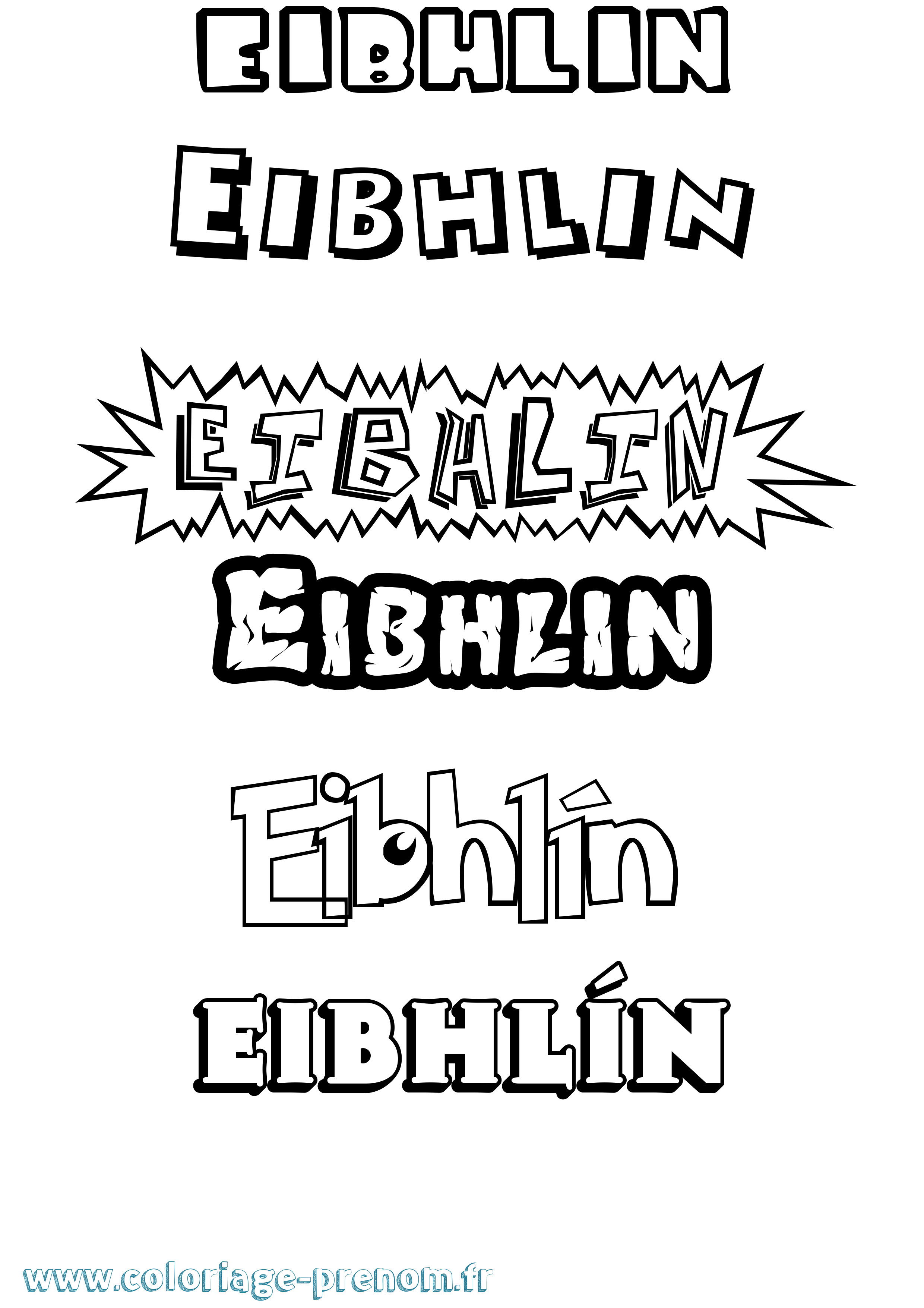 Coloriage Eibhlín Dessin Animé Coloriage prénom Eibhlín Dessin Animé