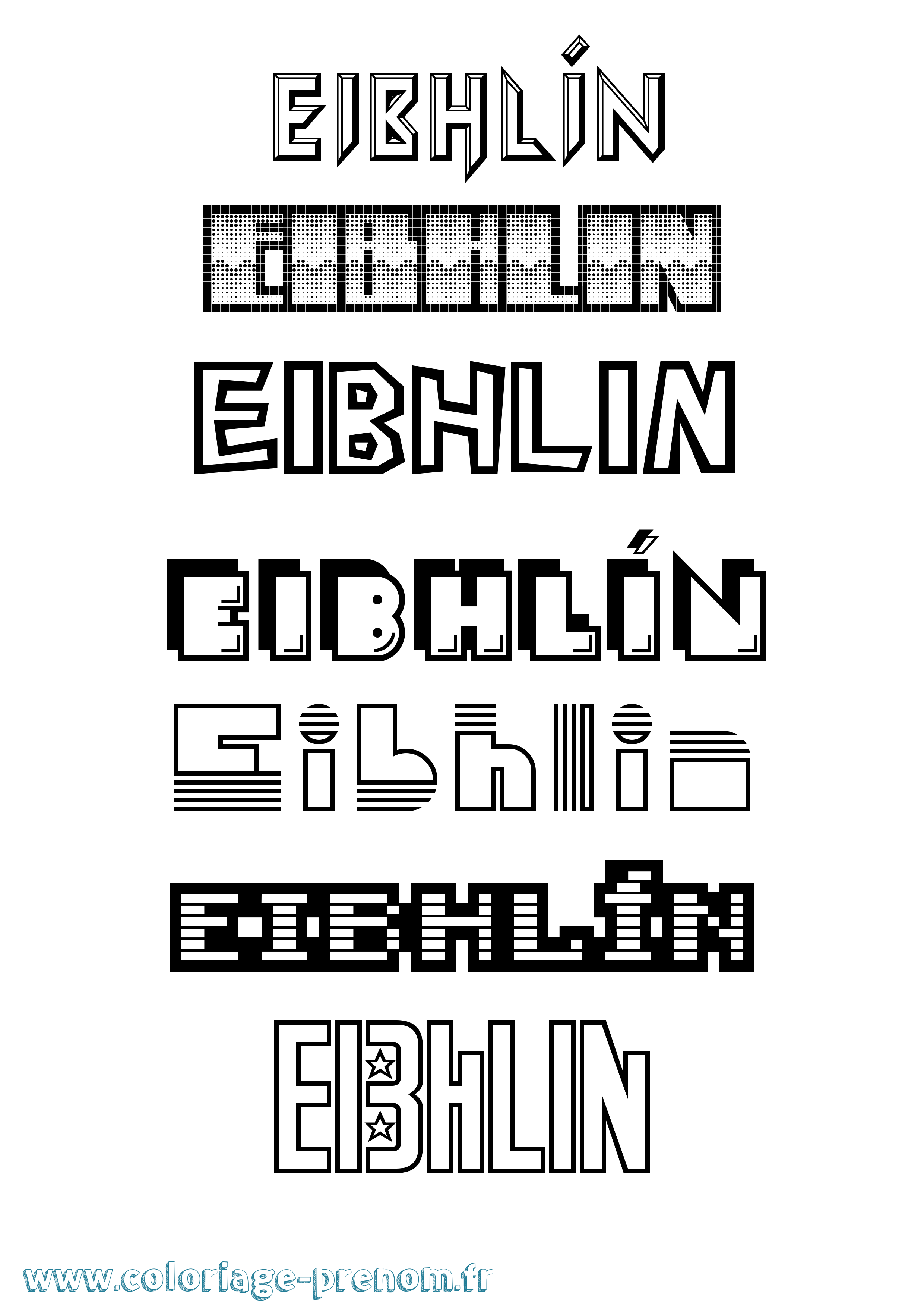 Coloriage Eibhlín Jeux Vidéos Coloriage prénom Eibhlín Jeux Vidéos