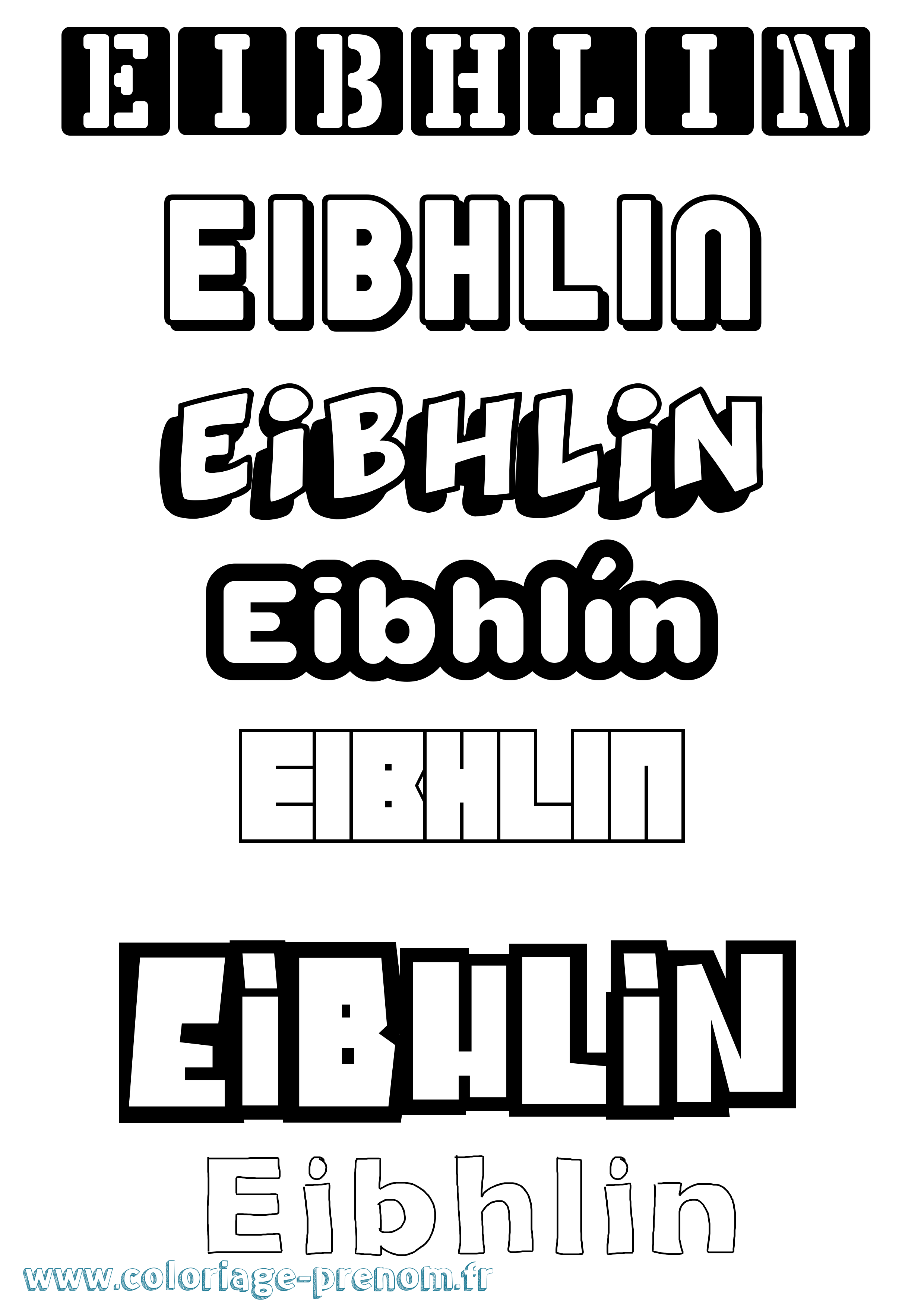 Coloriage Eibhlín Simple Coloriage prénom Eibhlín Simple
