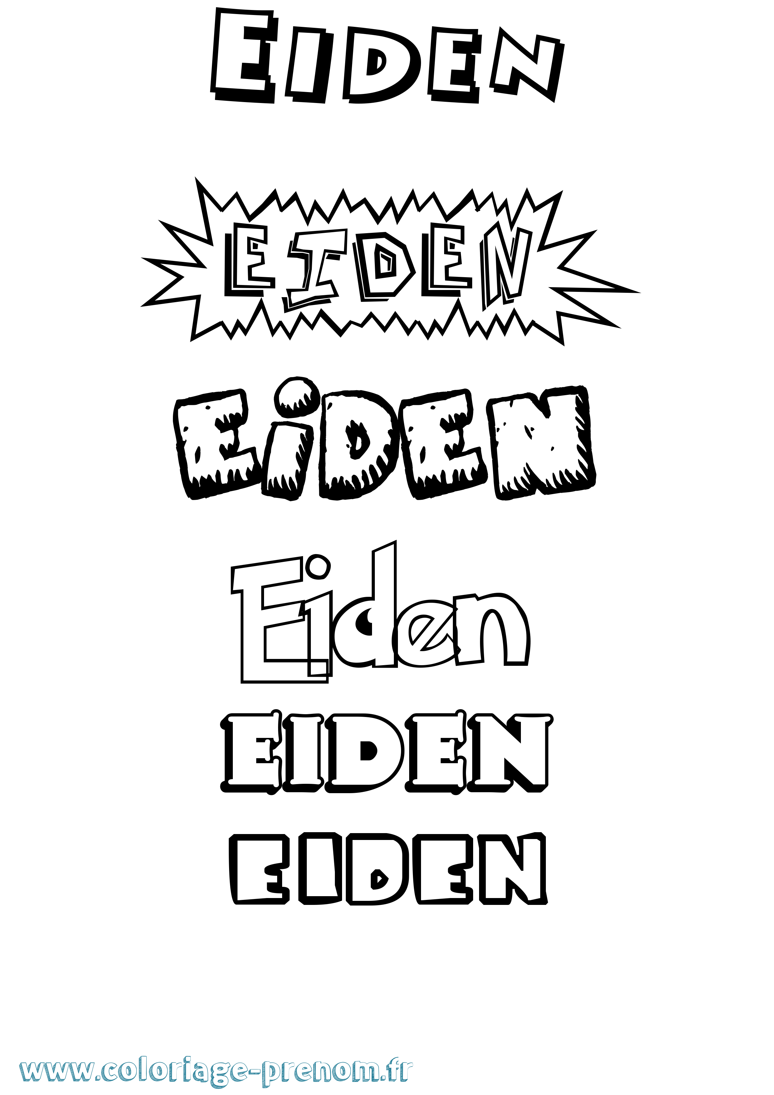 Coloriage Eiden Dessin Animé Coloriage prénom Eiden Dessin Animé