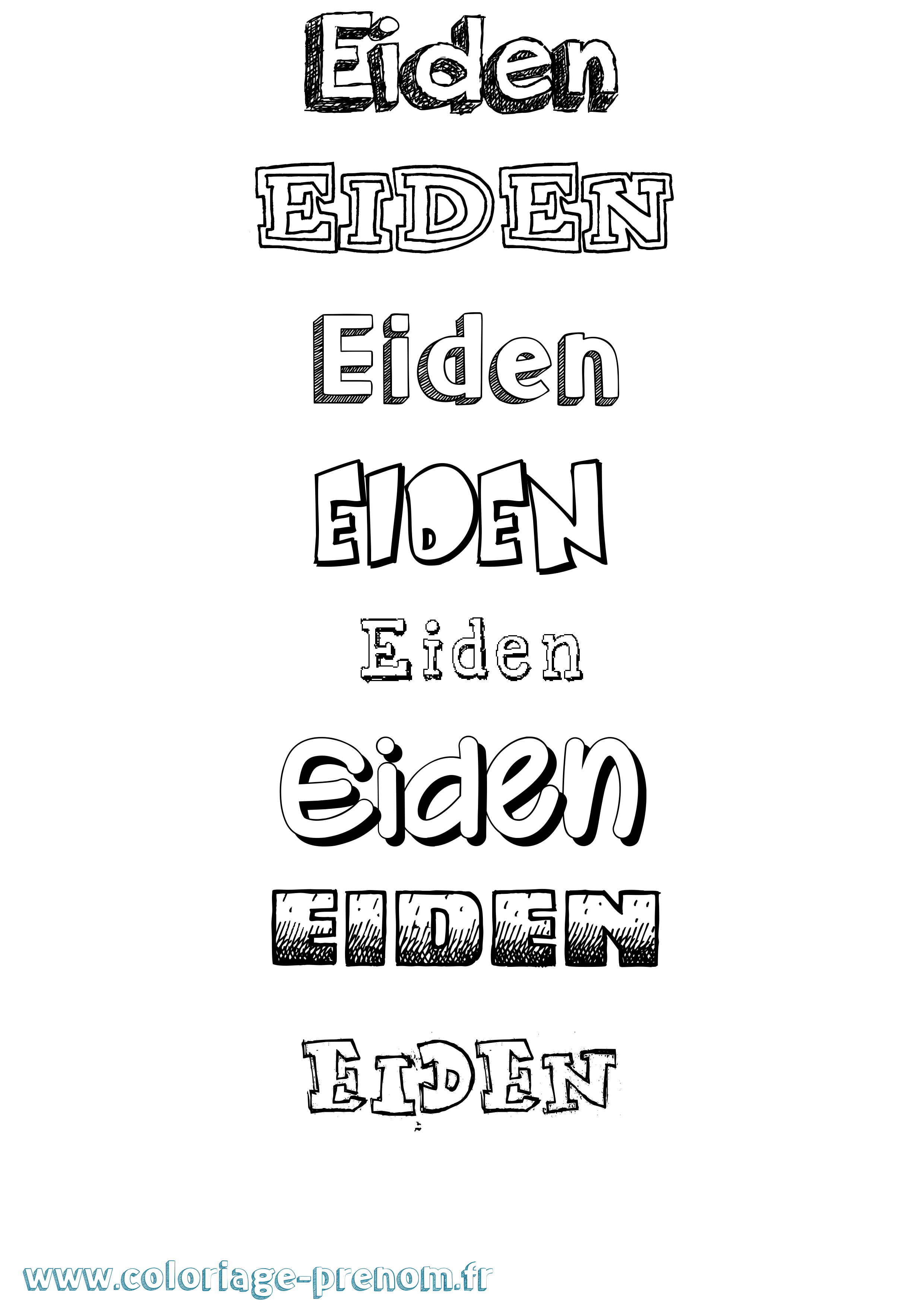 Coloriage Eiden Dessiné Coloriage prénom Eiden Dessiné