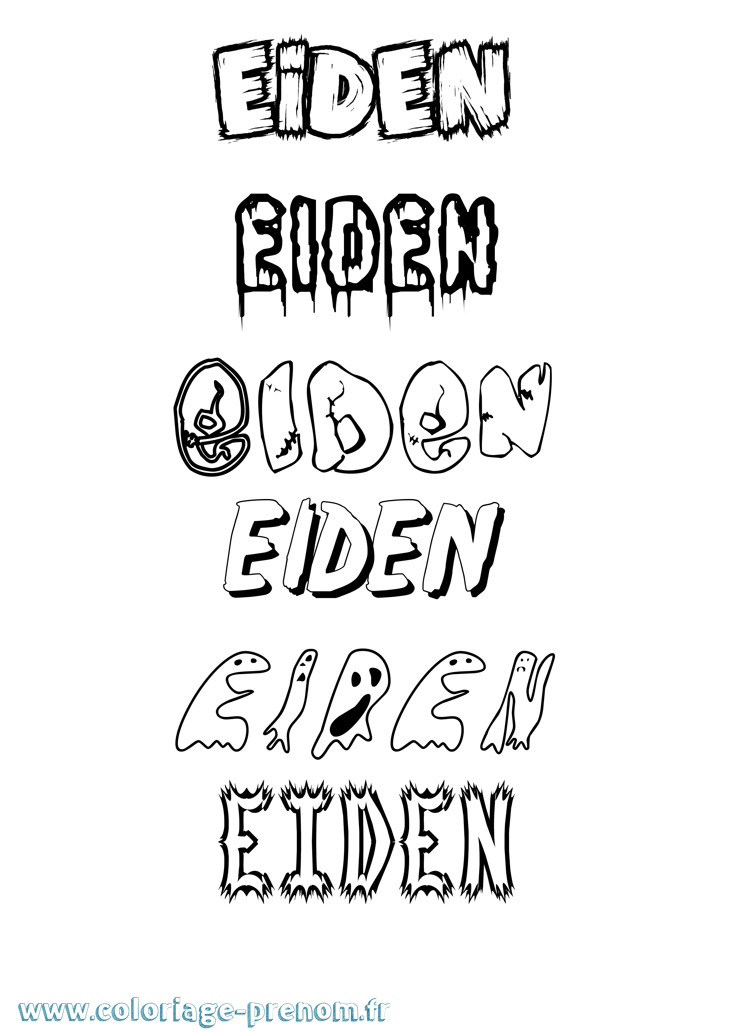 Coloriage Eiden Frisson Coloriage prénom Eiden Frisson