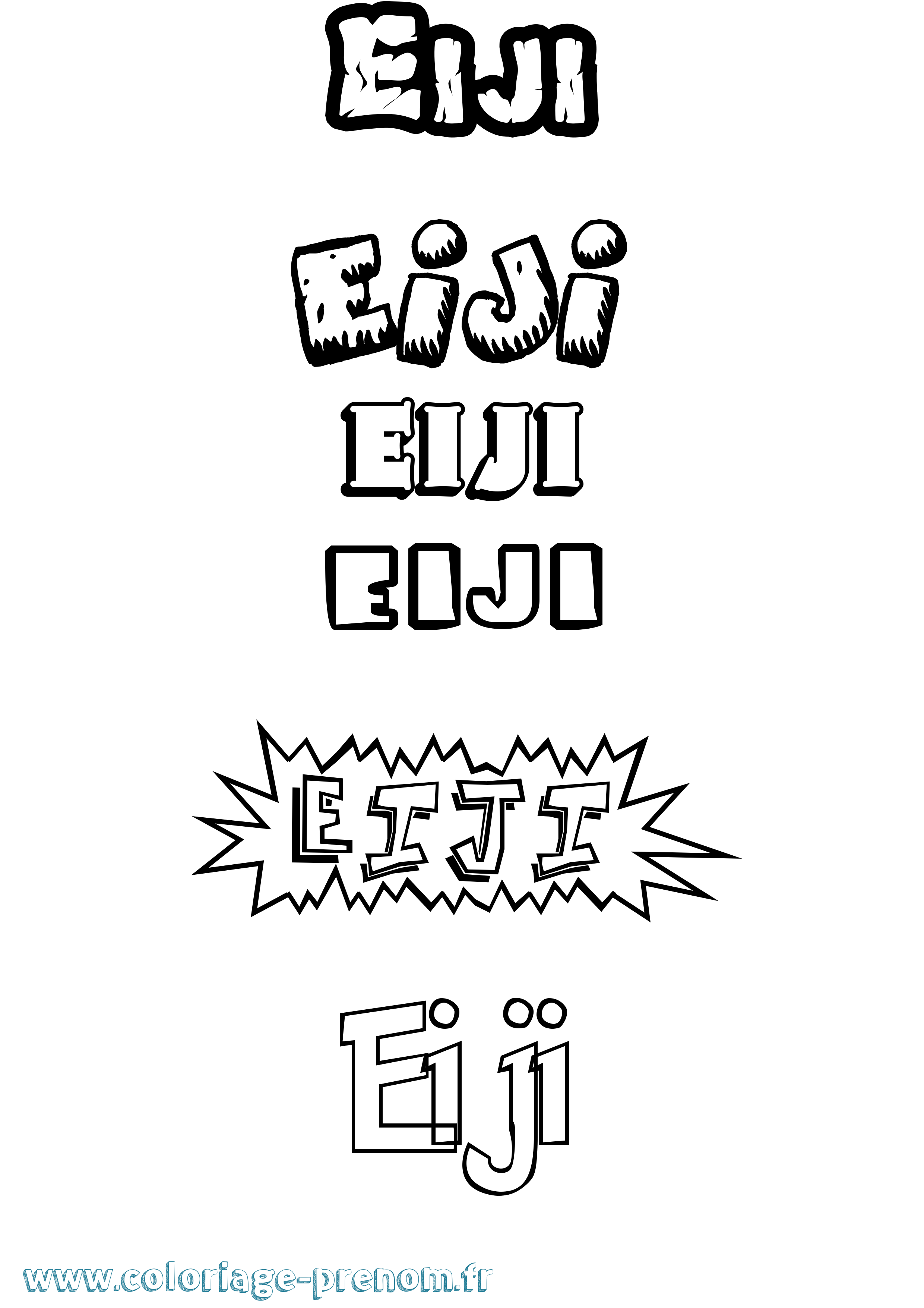 Coloriage Eiji Dessin Animé Coloriage prénom Eiji Dessin Animé