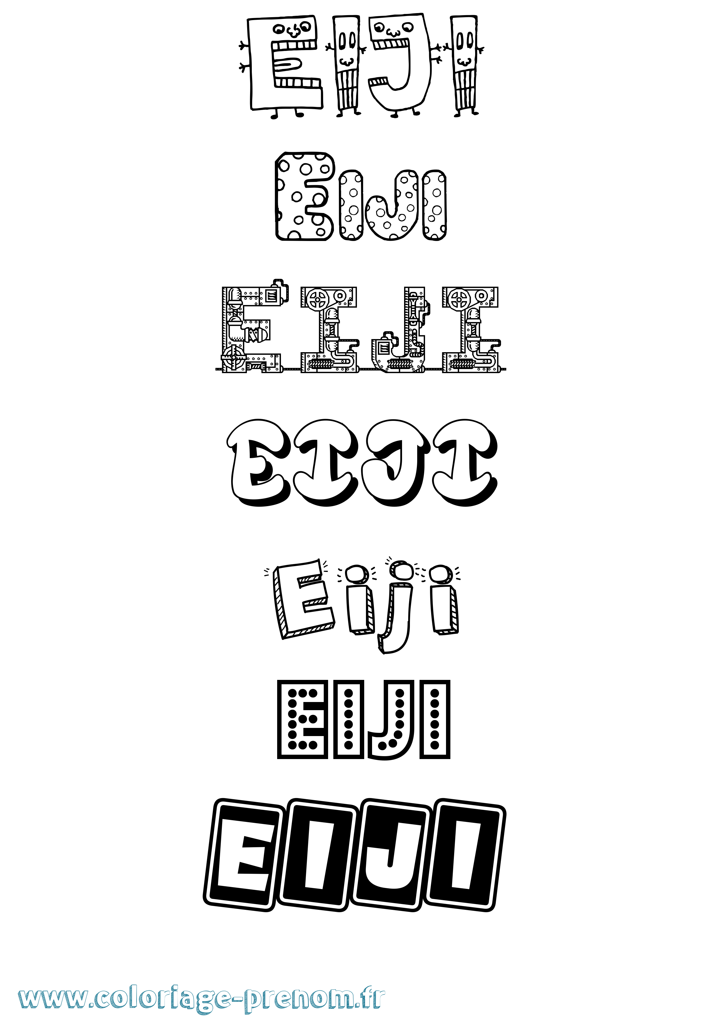 Coloriage Eiji Fun Coloriage prénom Eiji Fun