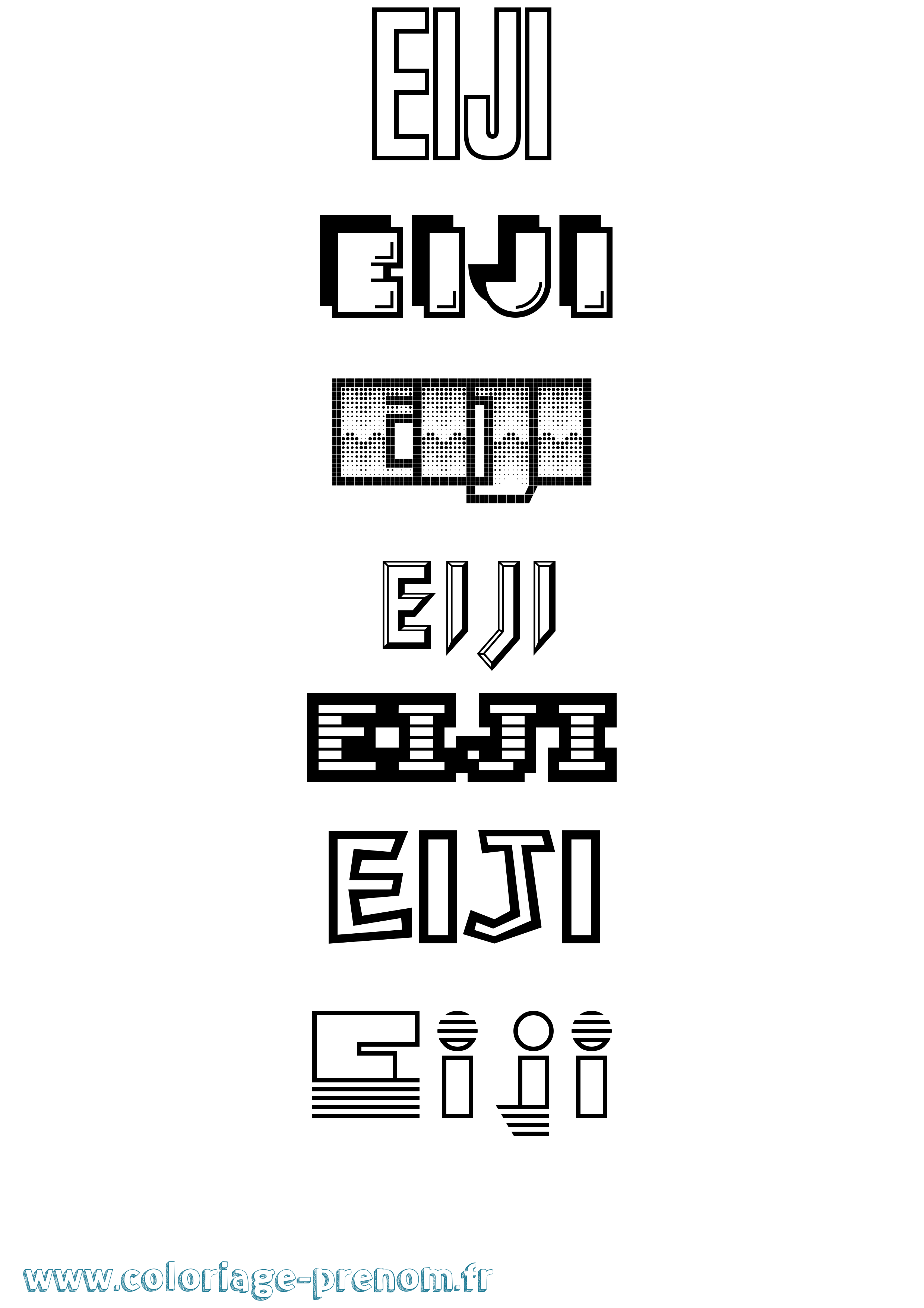 Coloriage Eiji Jeux Vidéos Coloriage prénom Eiji Jeux Vidéos