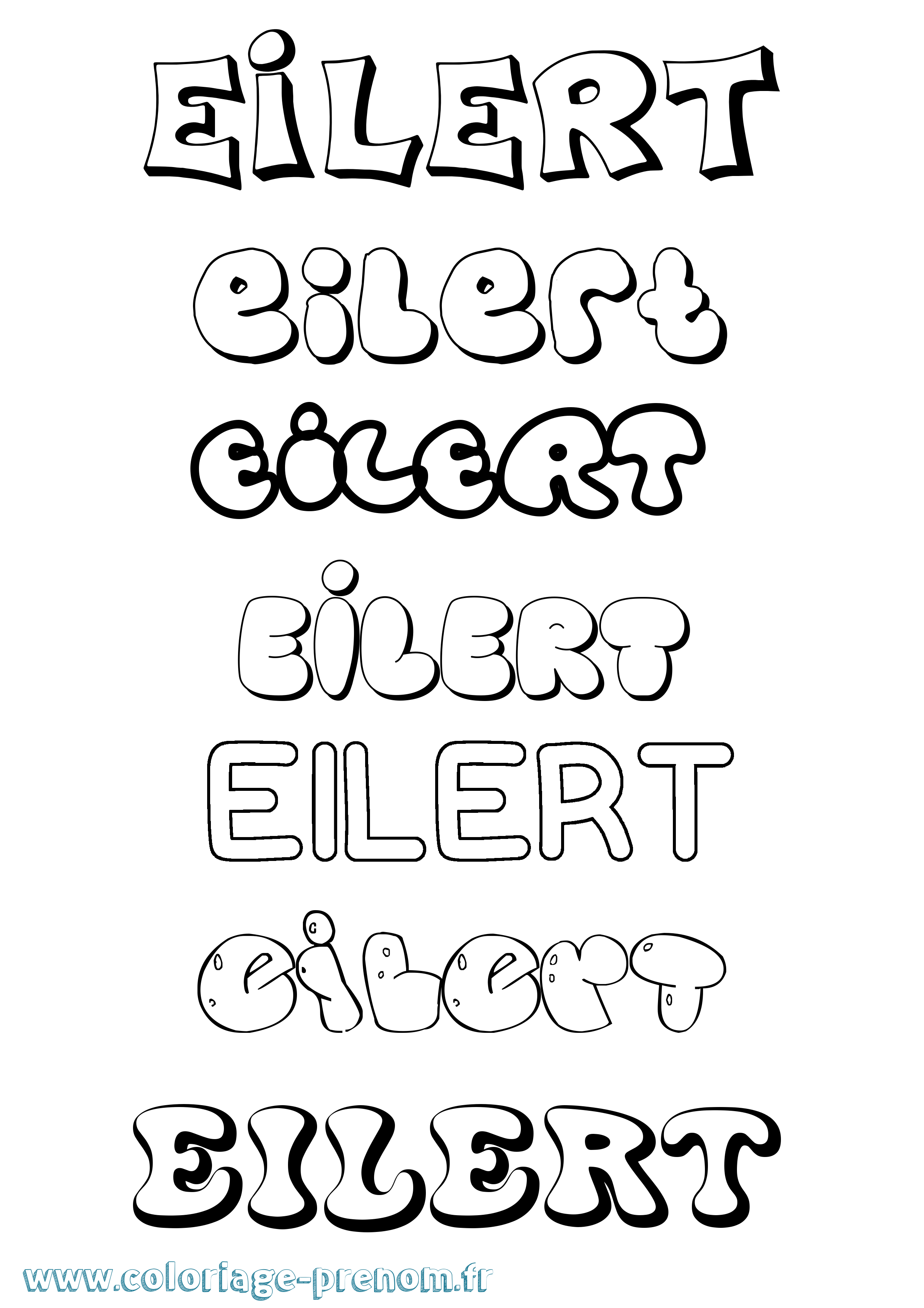 Coloriage Eilert Bubble Coloriage prénom Eilert Bubble
