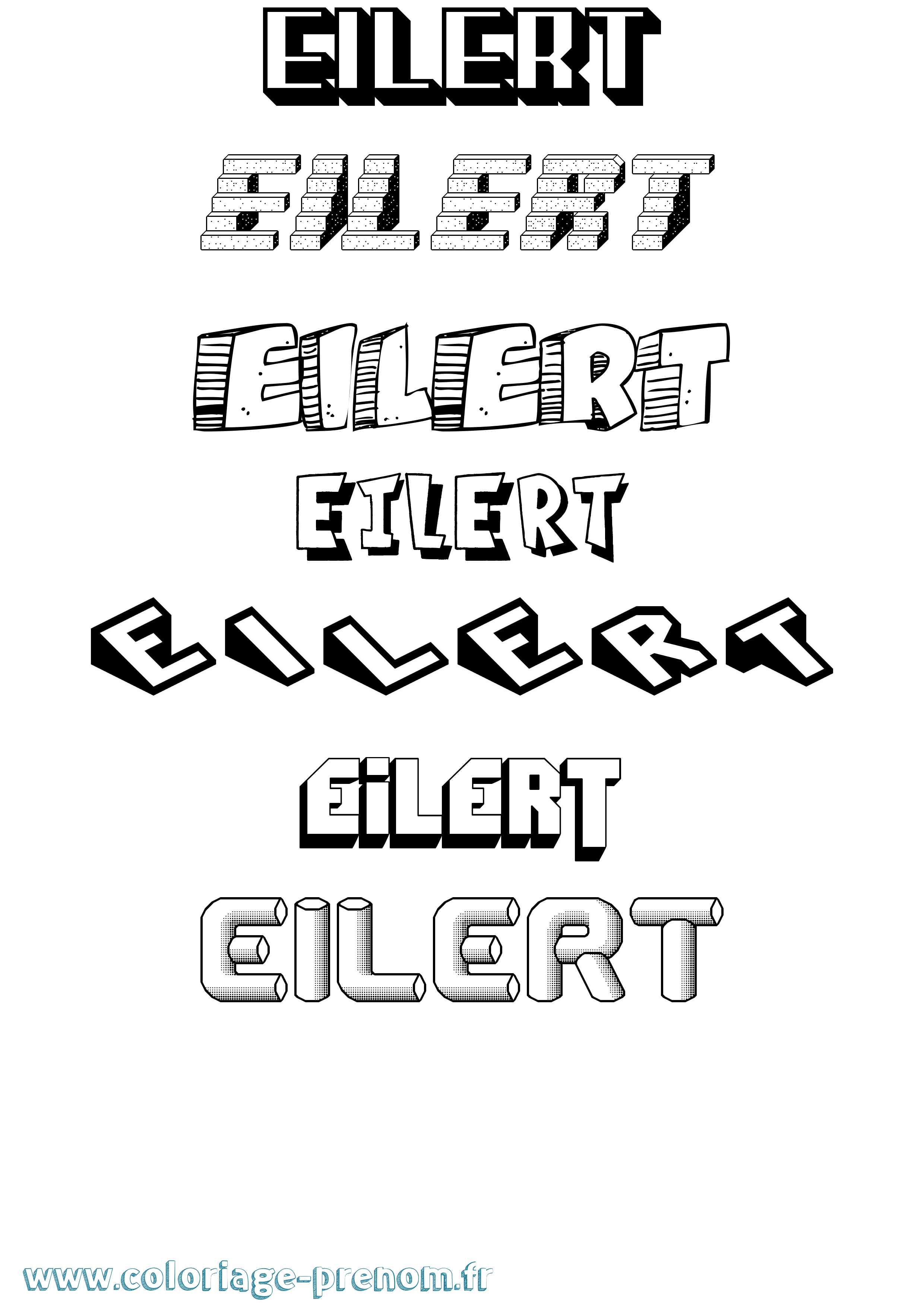 Coloriage Eilert Effet 3D Coloriage prénom Eilert Effet 3D