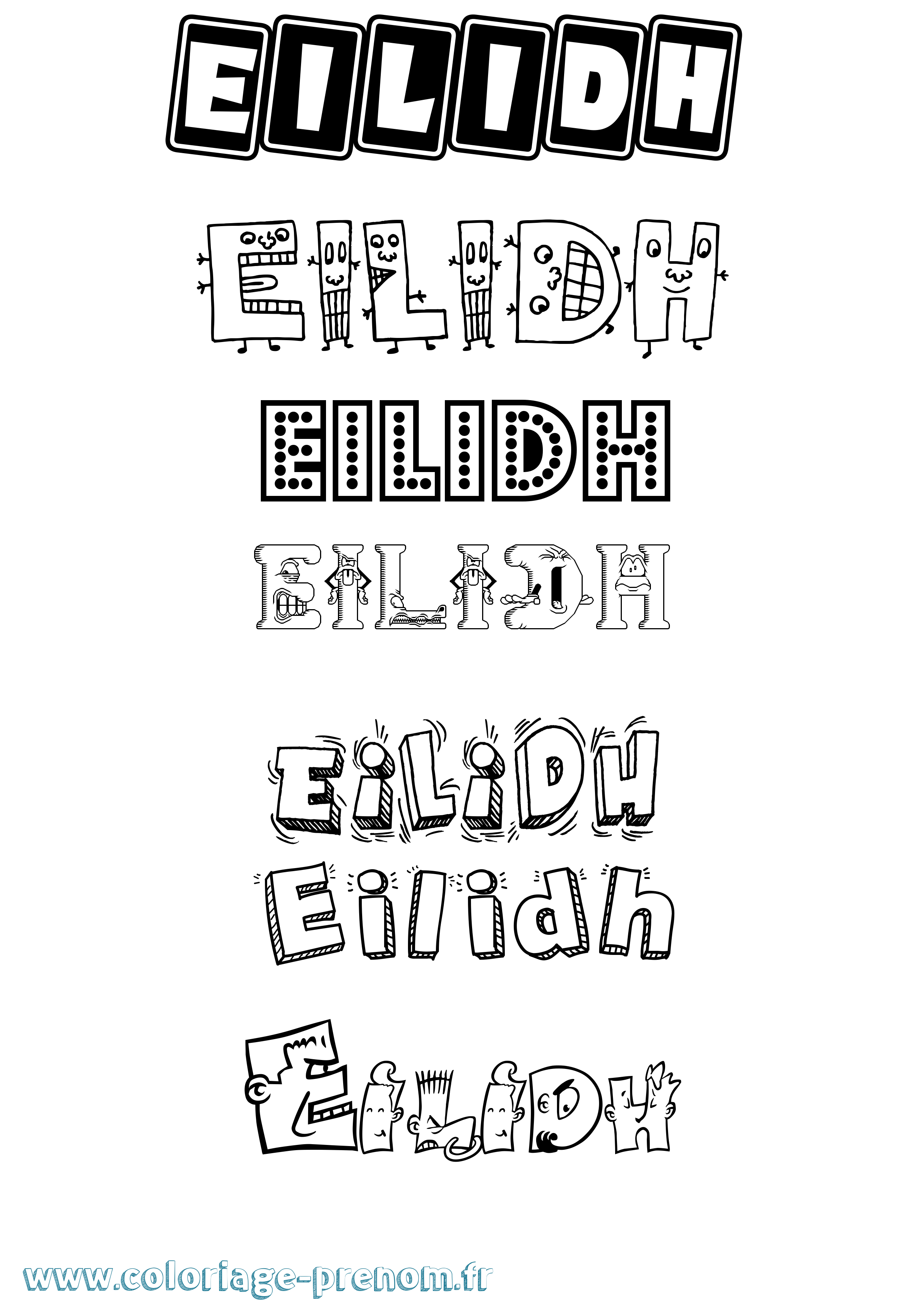 Coloriage Eilidh Fun Coloriage prénom Eilidh Fun