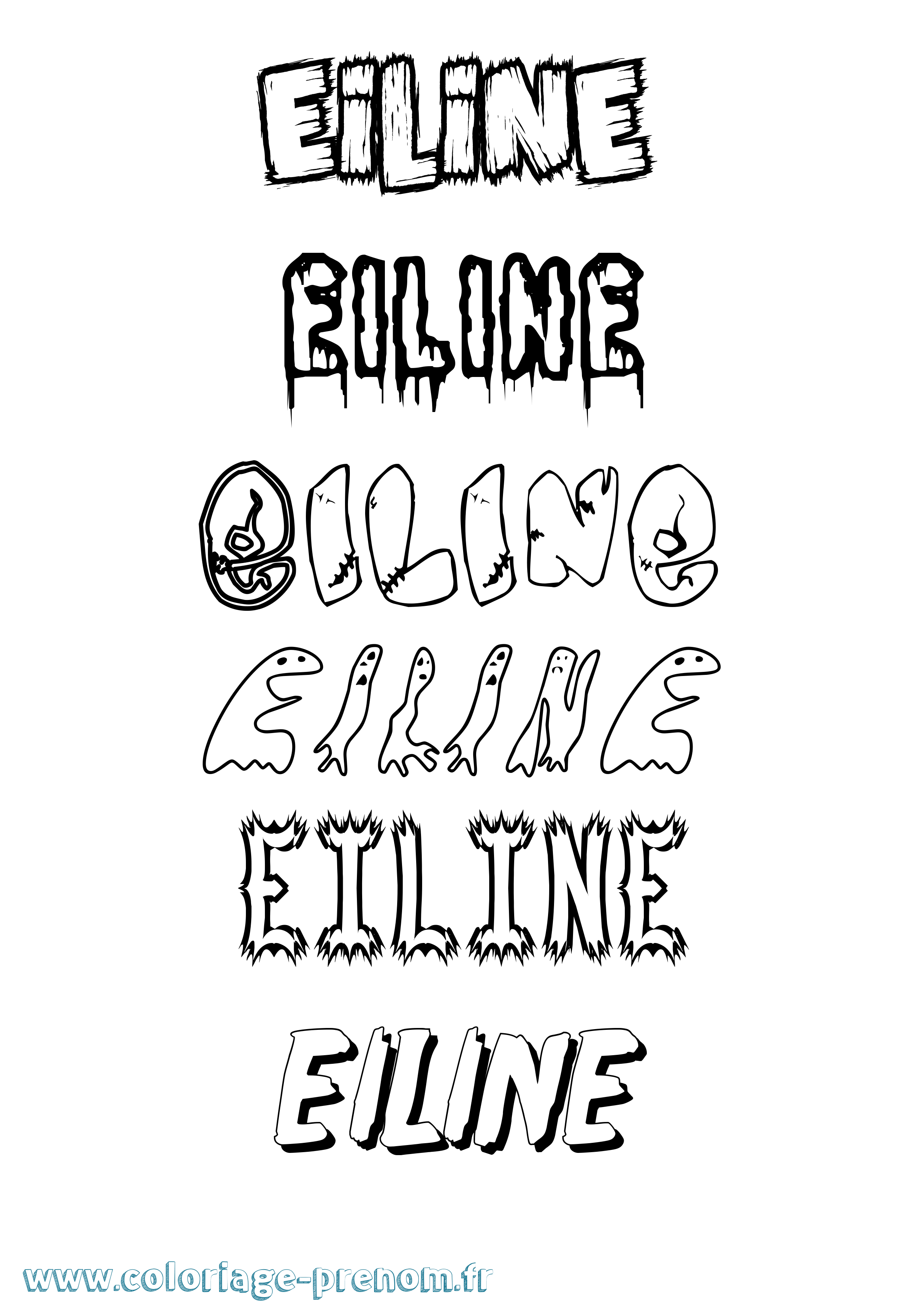 Coloriage Eiline Frisson Coloriage prénom Eiline Frisson