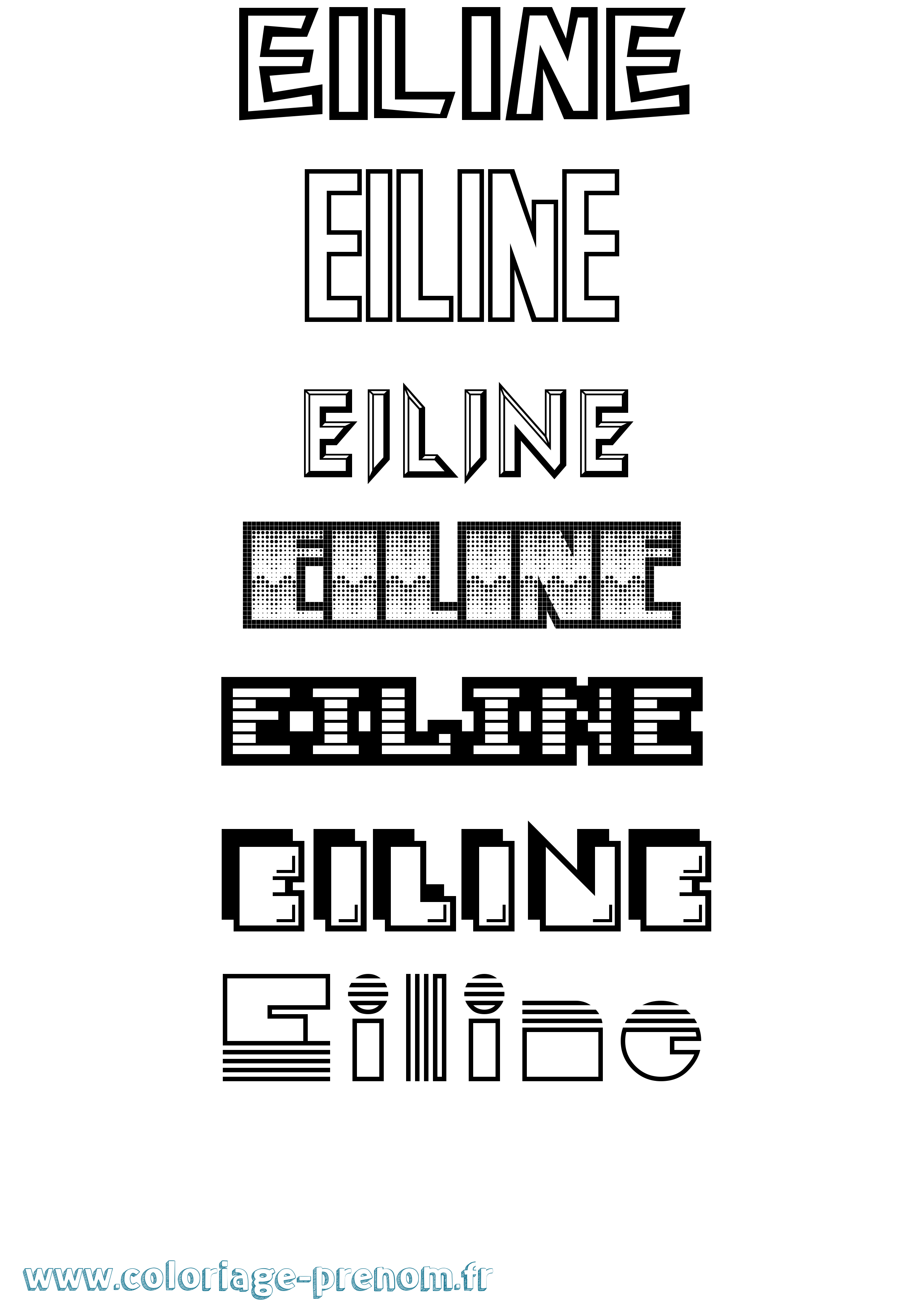 Coloriage Eiline Jeux Vidéos Coloriage prénom Eiline Jeux Vidéos