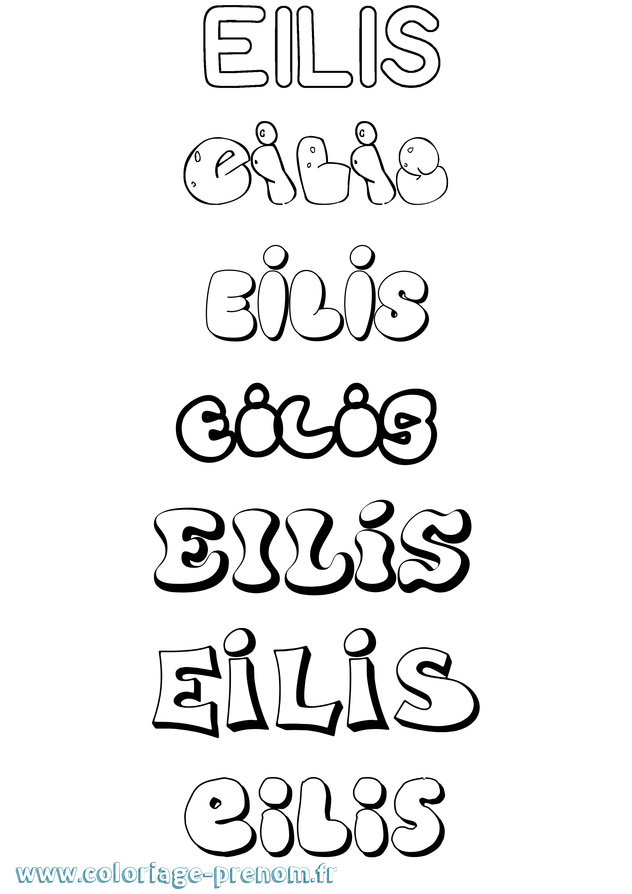 Coloriage Eilís Bubble Coloriage prénom Eilís Bubble