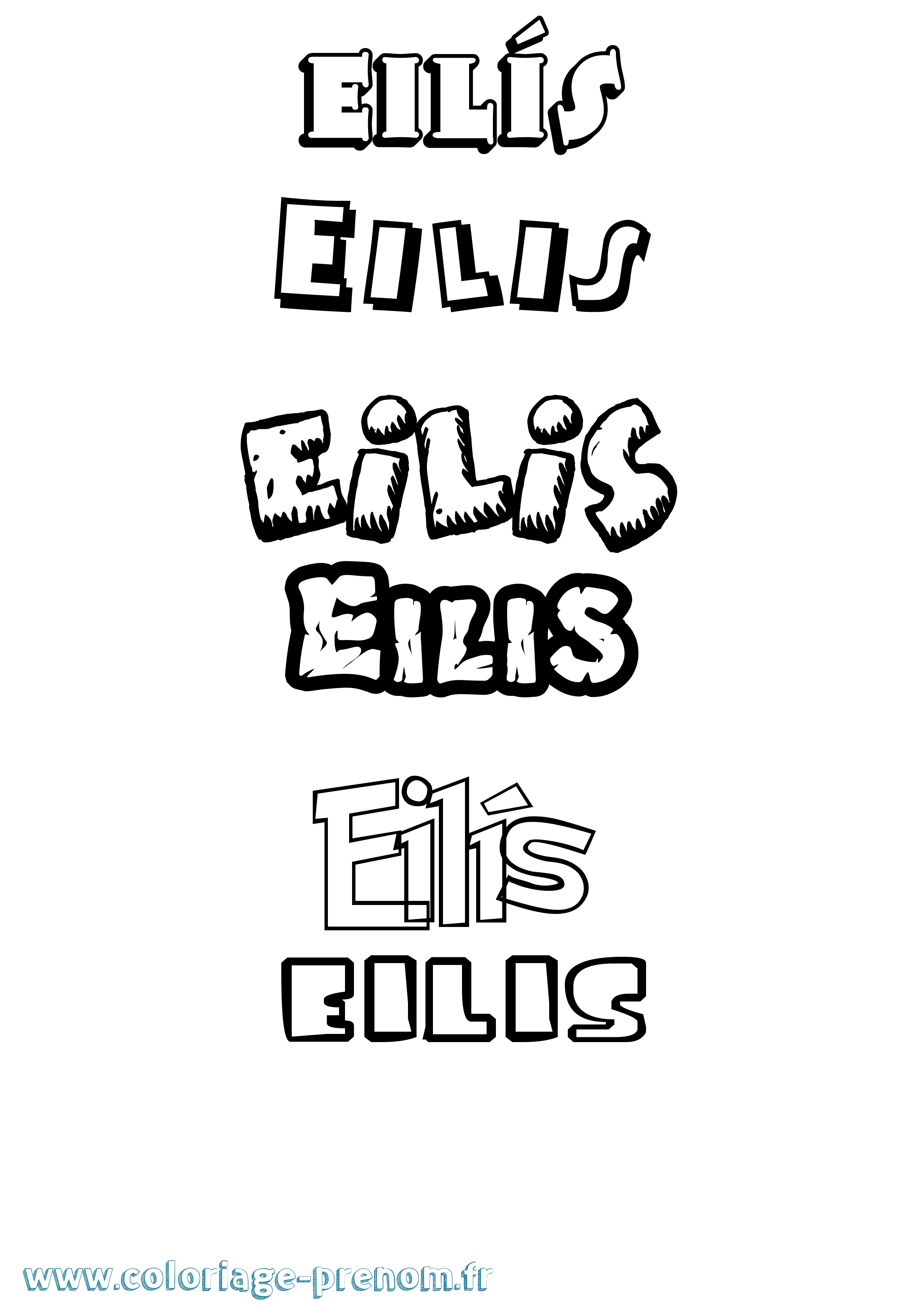 Coloriage Eilís Dessin Animé Coloriage prénom Eilís Dessin Animé