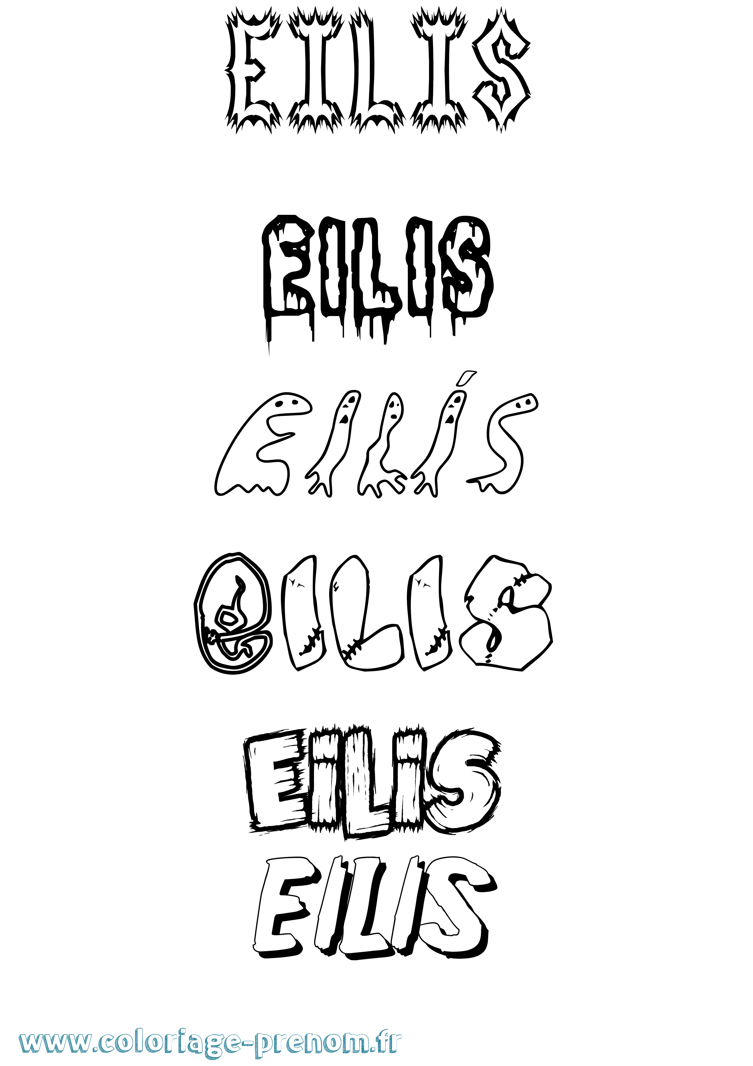 Coloriage Eilís Frisson Coloriage prénom Eilís Frisson
