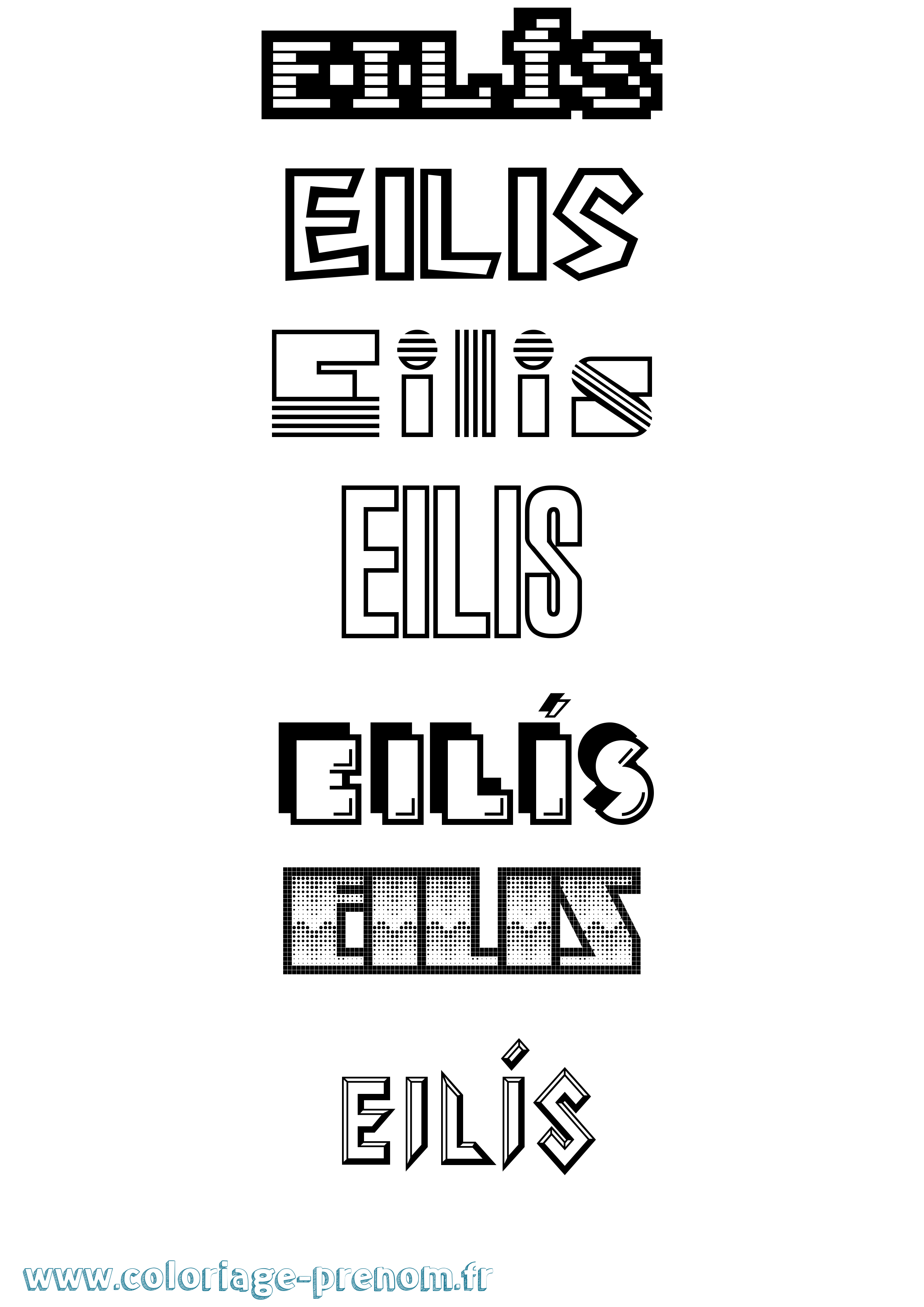 Coloriage Eilís Jeux Vidéos Coloriage prénom Eilís Jeux Vidéos